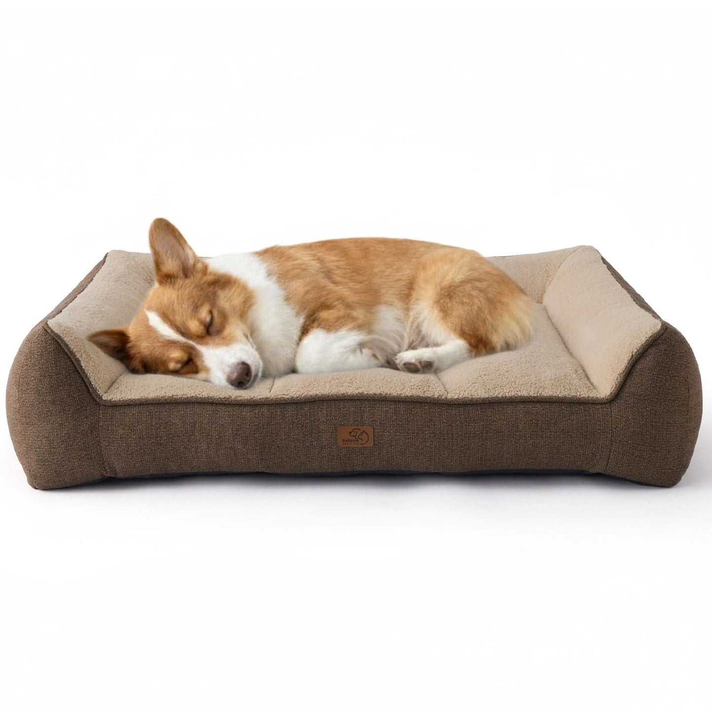 Bedsure XL Orthopedic Dog Beds Large Sized Dog - Extra Thick Supportive Dogs Couch with Waterproof Washable Cover, Extra Large Comfort Pet Bed Sofa with Soft Plush Sherpa and Nonskid Bottom, Grey, 42" - Furr-Reel