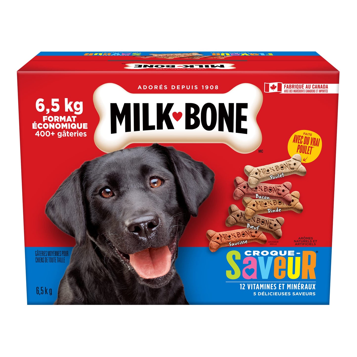 Milk-Bone Flavour Snacks Dog Biscuits Medium Sized Dog Treats, Assorted Flavours, 6.5kg Box