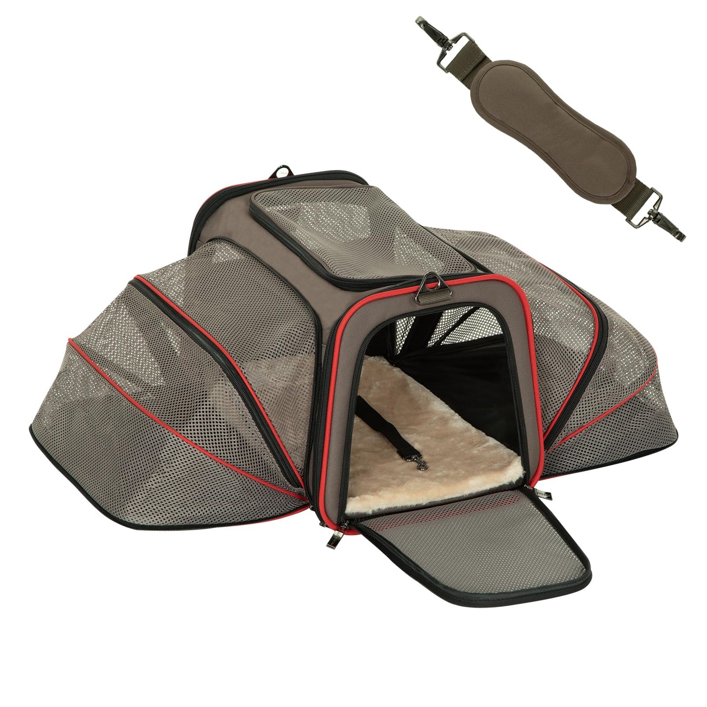 Petsfit Rabbit Carrier Bunny Carriers, Airline Approved Soft-Sided Pet Carrier for Guinea Pig/Cat/Dog/Kittens/Puppy, 16"x 10"x 9"