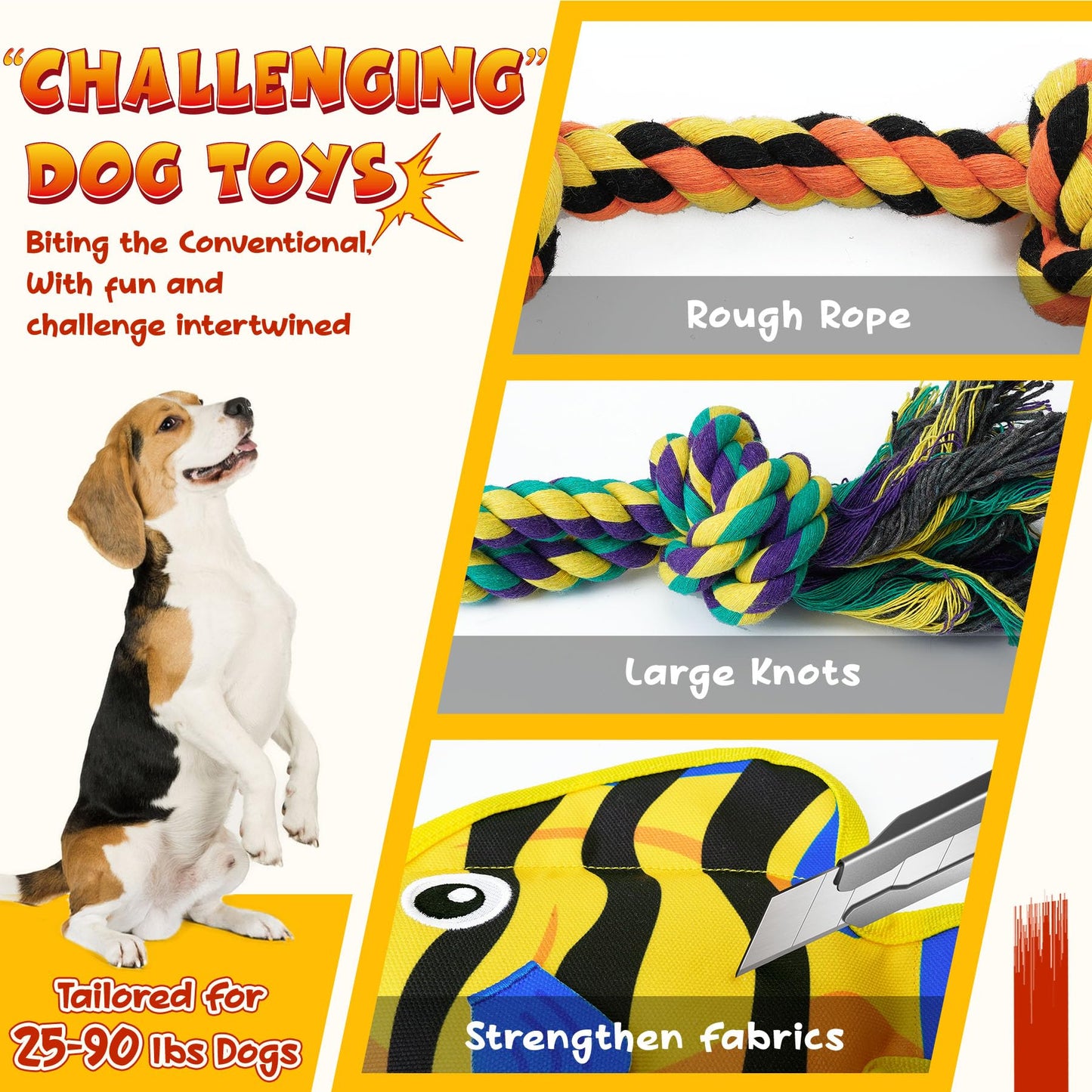 KIPRITII Dog Toys for Puppy Teething - 23 Pack Puppy Teething Toys for Boredom, Pet Dog Toothbrush Dog Toys with Rope Toys, Dog Treat Ball and More Squeaky Toy for Puppies and Small Dogs