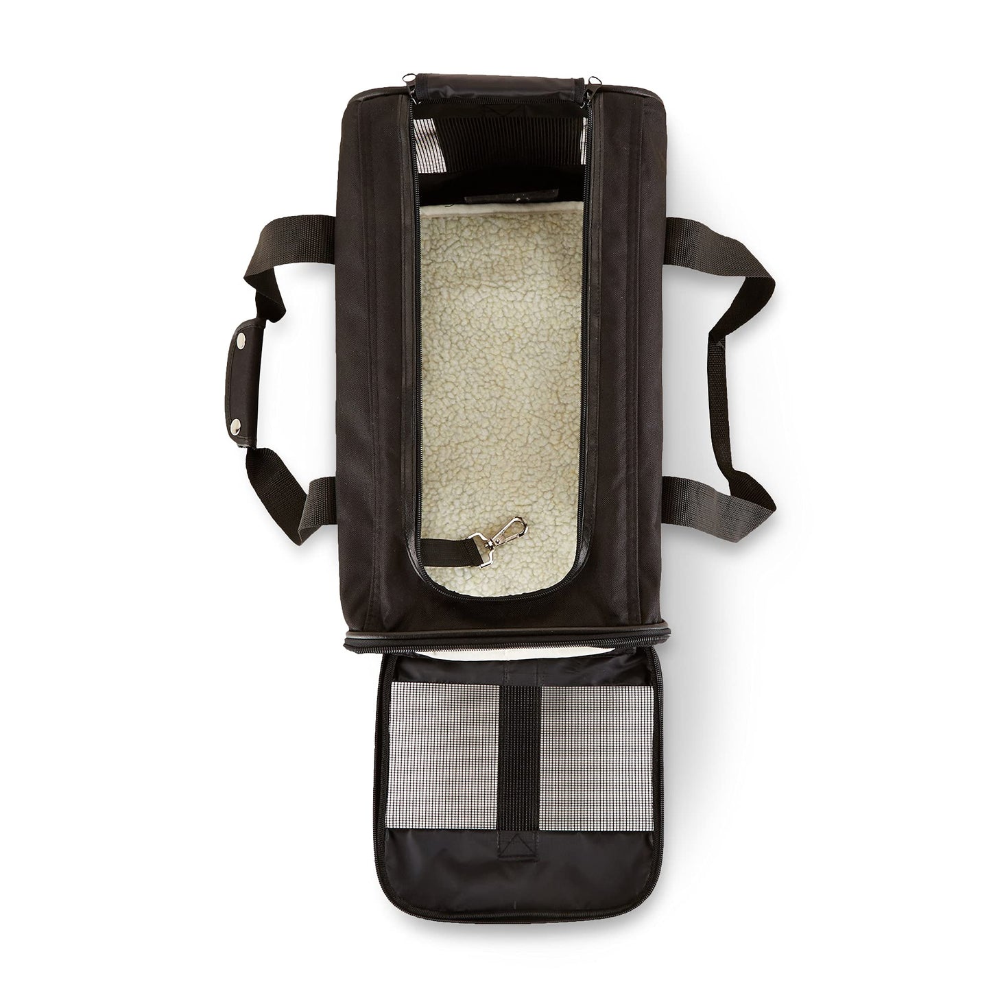 Amazon Basics Soft-Sided Mesh Pet Travel Carrier for Dog, Cat, up to 22 pounds , 19.7" L x 12" W x 12" H, Black