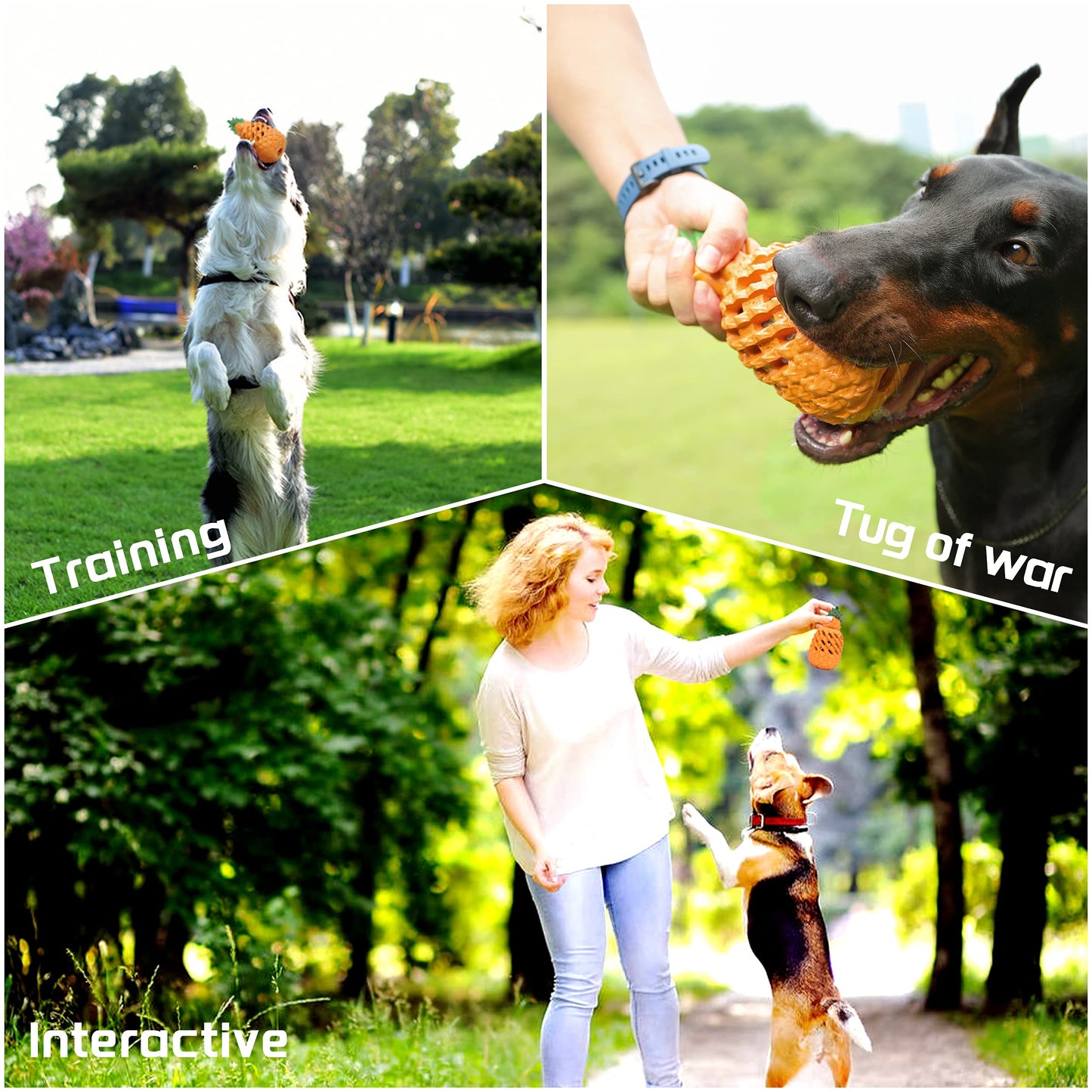 PETOPIA Dog Toys for Aggressive Chewers,Pineapple Dog Chew Toys,Indestructible Dog Toys for Aggressive Chewers,Tough Durable Large Dogs