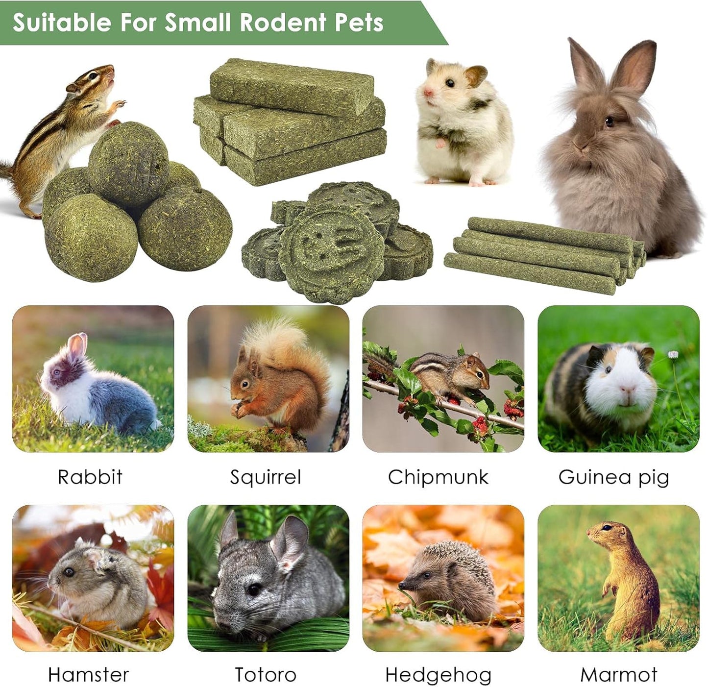 ERKOON 25PCS Bunny Chew Toys for Molar Grinding Natural Timothy Hay Biscuits Chew Sticks Treat Toy for Rabbits Chinchilla Hamsters Guinea Pigs Gerbils Groundhog Squirrels - Furr-Reel