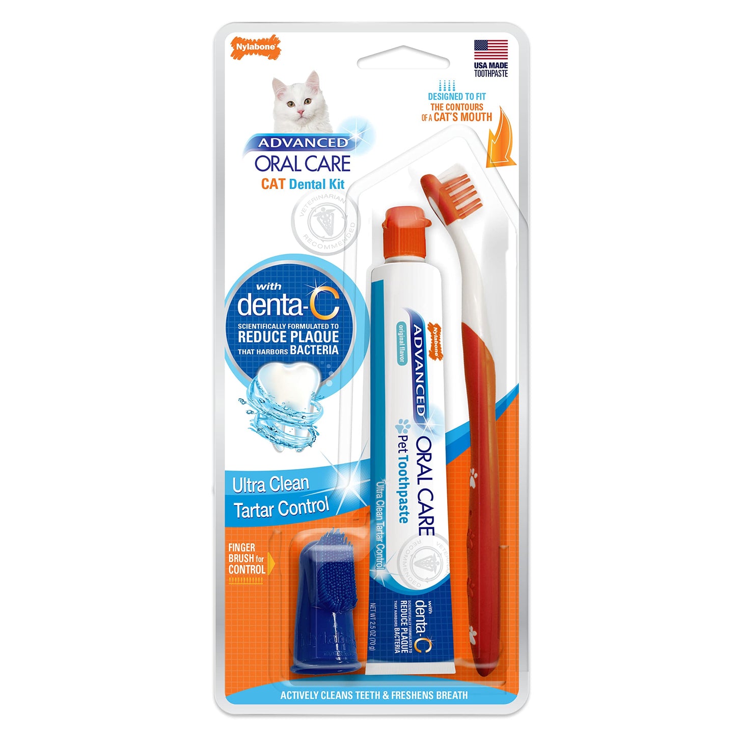 Nylabone Advanced Oral Care Cat Dental Kit Original (3 Count)