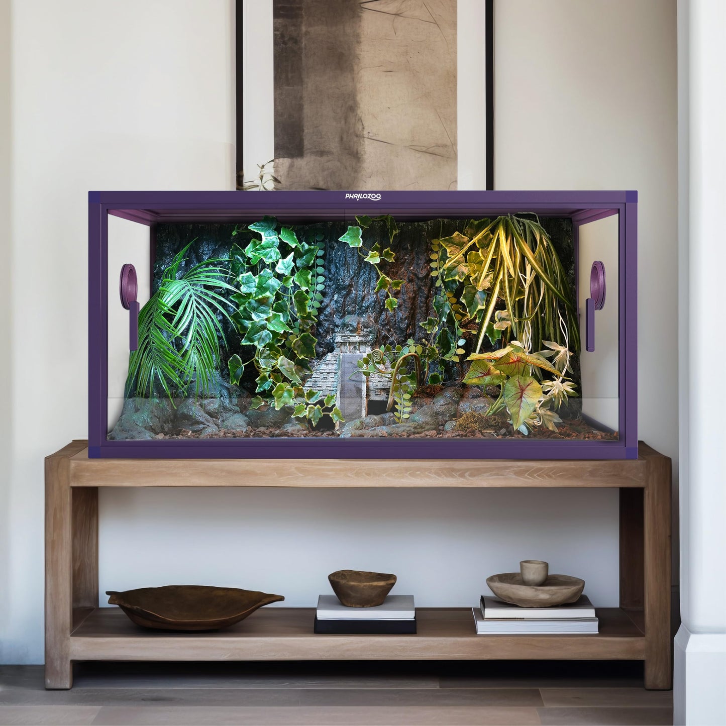 50 Gallon Reptile Terrarium, Reptile Tank for Easy Maintenance, Front Opening Reptile Enclosure with Top Screen Ventilation & Glass Sliding Door 36''x18''x18'' (Ultimate Black) - Furr-Reel