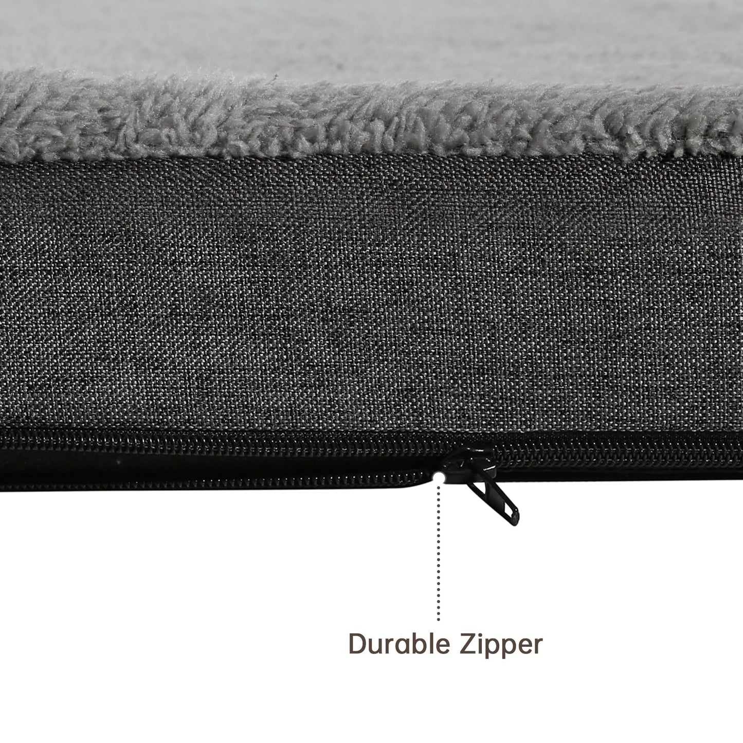 JOLLYVOGUE Dog Bed Large, Orthopedic Dog Bed Support Egg Crate Foam Dog Beds, Soft & Cozy Pet Bed Mat with Removable Washable Cover (Large, Dark Grey, Up to 75 lbs)