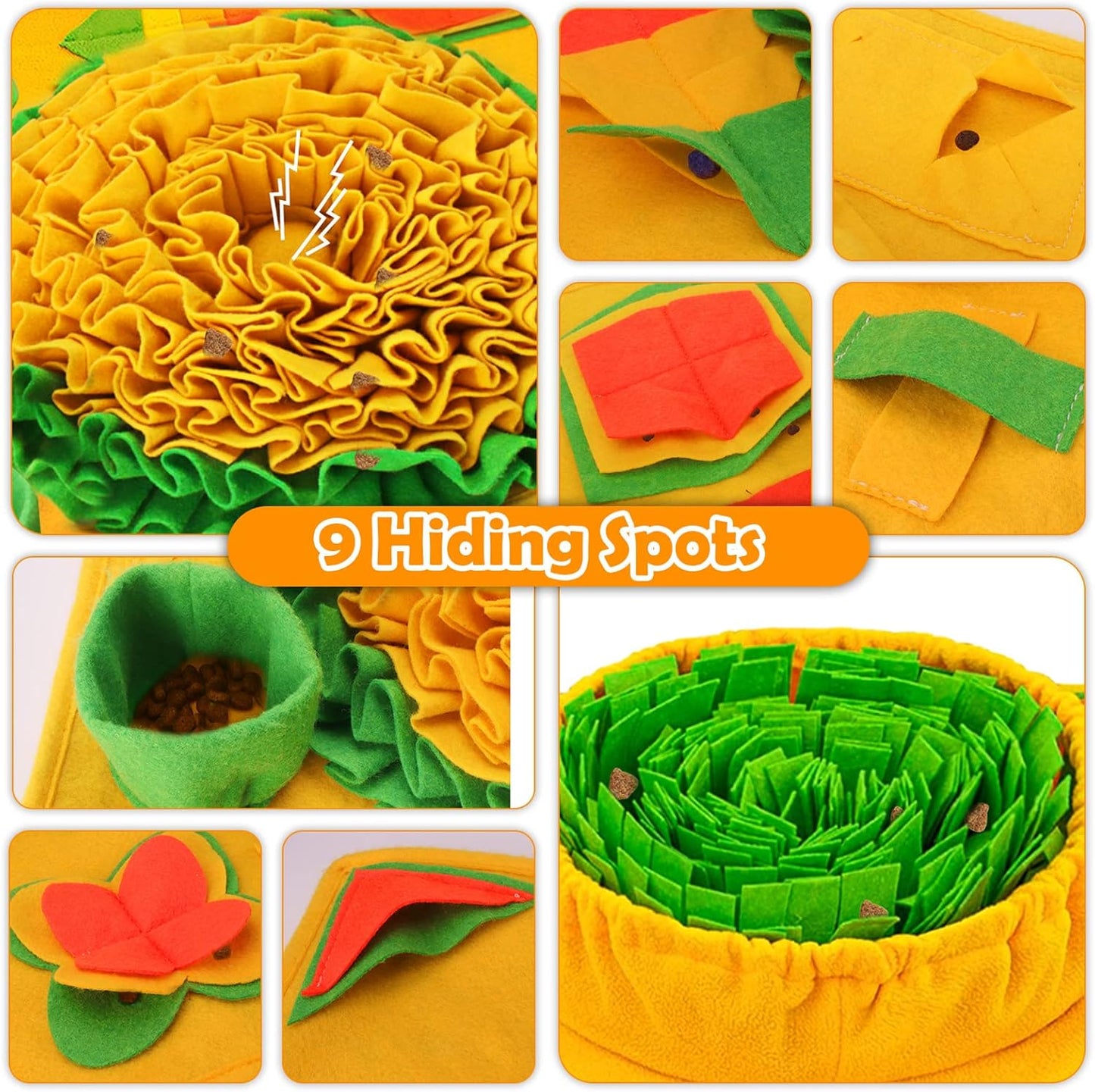 BORUIT Snuffle Mat for Dogs Large Medium Small 31.5"x 19.3" Dog Snuffle Mat,9 Training Elements Interactive Dog Toys for Puppies Cats Brain Toys,Encourages Natural Foraging Skills,Stress Relief