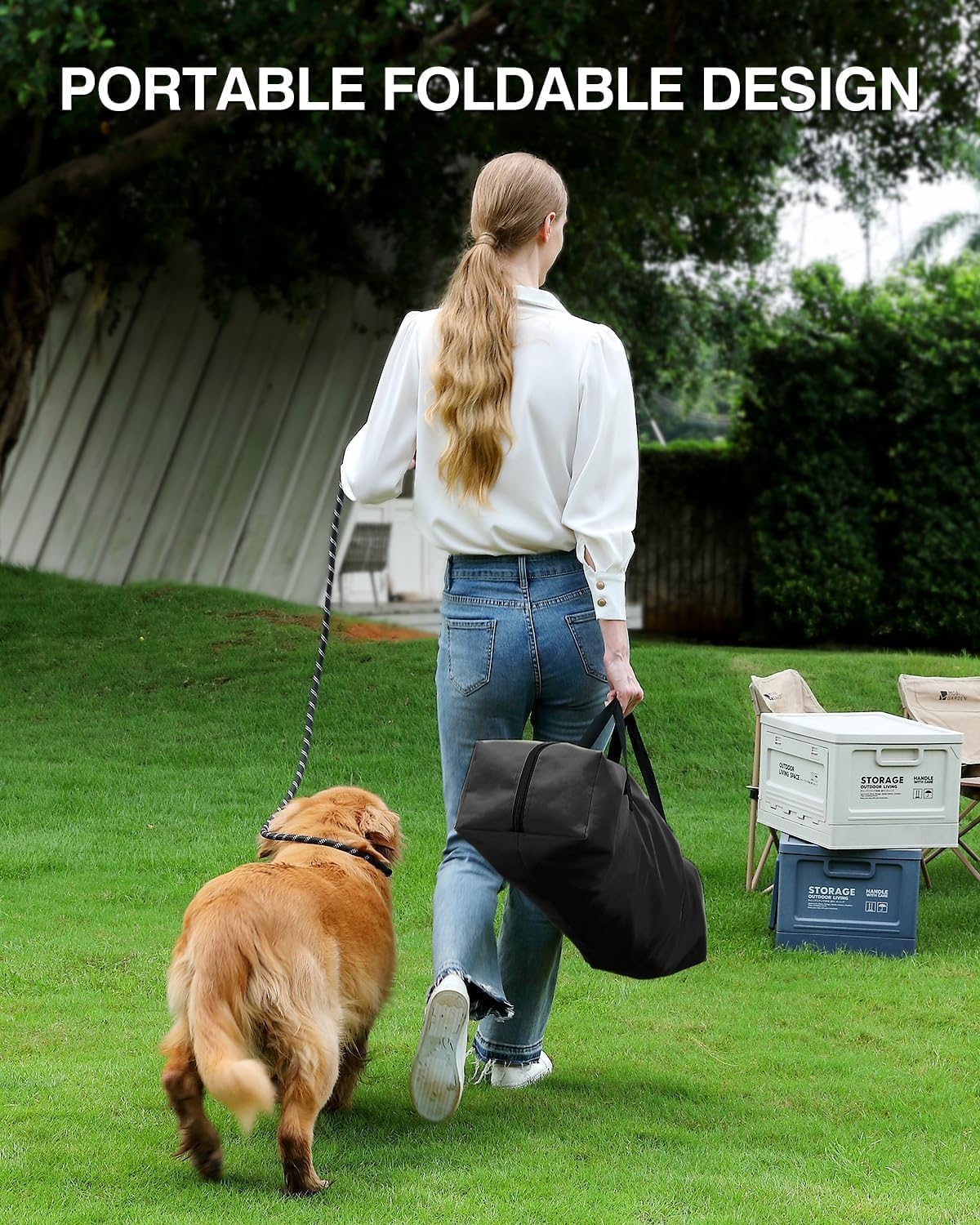 Veraste 30 Inch Collapsible Travel Dog Crate for Medium Large Dogs, Portable Dog Crate 4-Door Foldable Soft Kennel with Chew-Proof Mesh Windows for Indoor & Outdoor, with Storage Bag（Green）
