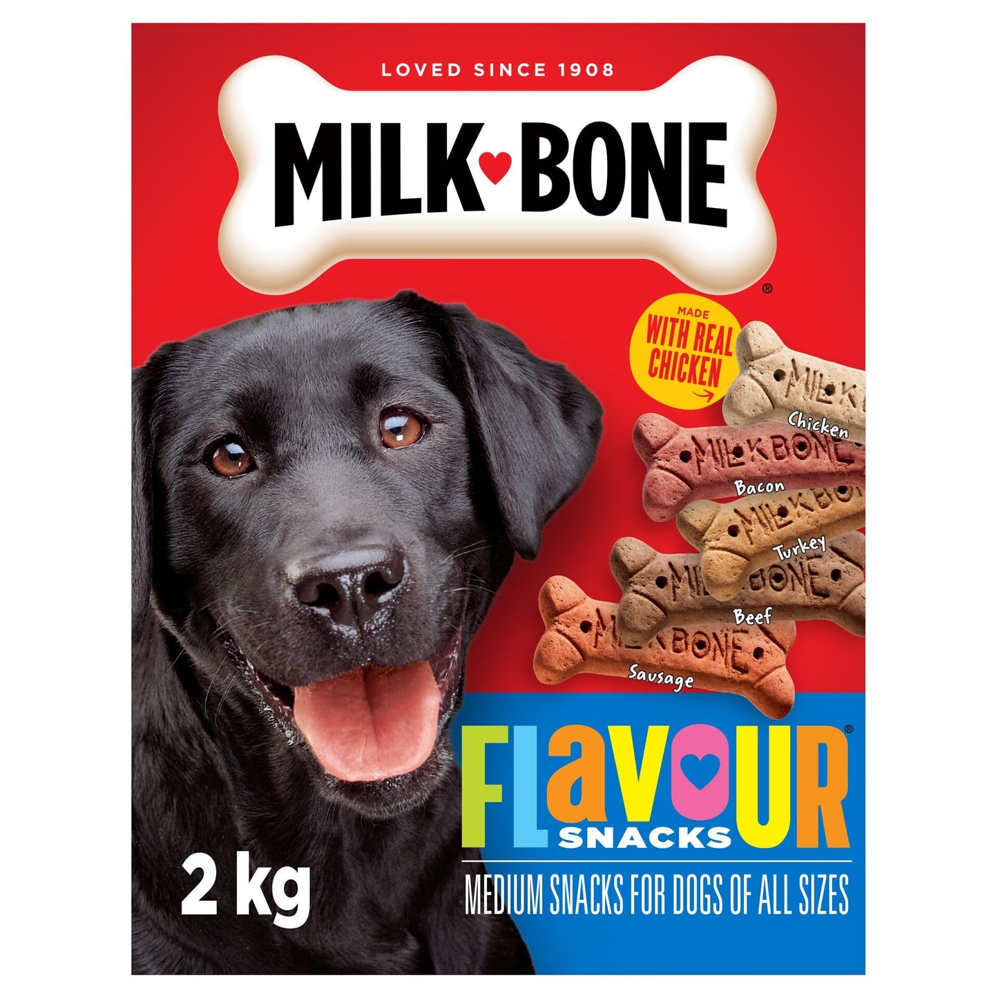 Milk-Bone Flavour Snacks Dog Biscuits Medium Sized Dog Treats, Assorted Flavours, 6.5kg Box