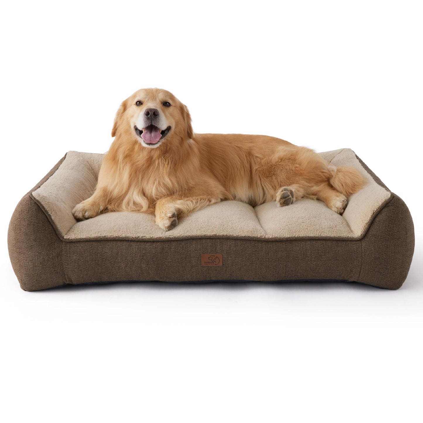 Bedsure XL Orthopedic Dog Beds Large Sized Dog - Extra Thick Supportive Dogs Couch with Waterproof Washable Cover, Extra Large Comfort Pet Bed Sofa with Soft Plush Sherpa and Nonskid Bottom, Grey, 42" - Furr-Reel