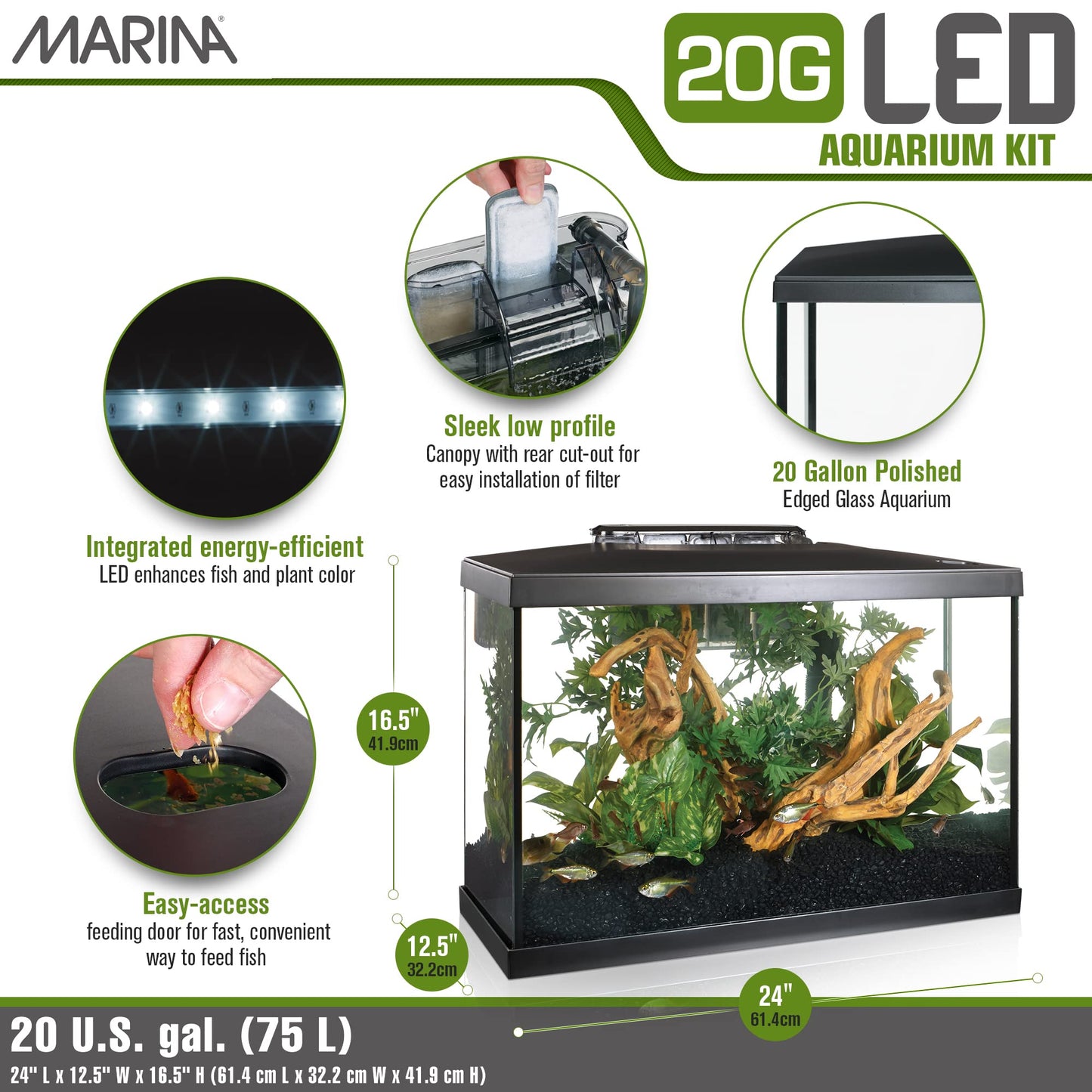 Marina LED Aquarium Kit, 10 Gallon, (15256A1)