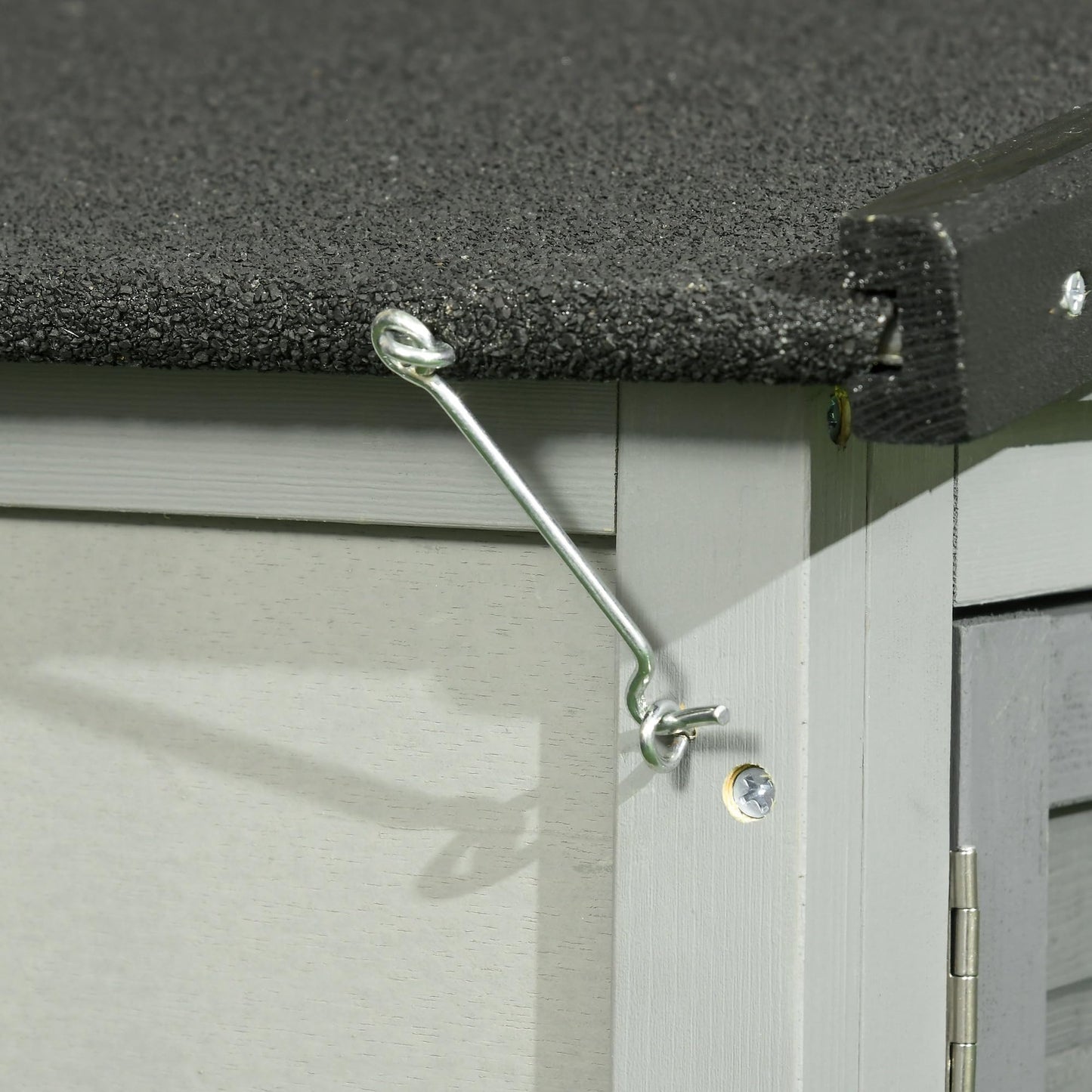 PawHut Solid Wood Rabbit Hutch Bunny Cage Pet Guinea Pig House Outdoor Small Animal Habitat w/Ramp, Weather-Resistant Asphalt Openable Roof, Pull-Out Tray, Dark Grey