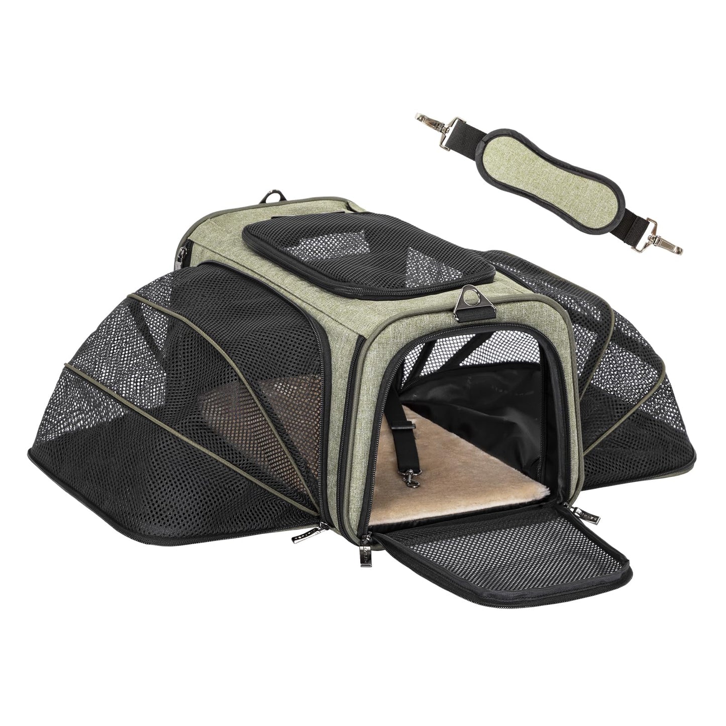 Petsfit Rabbit Carrier Bunny Carriers, Airline Approved Soft-Sided Pet Carrier for Guinea Pig/Cat/Dog/Kittens/Puppy, 16"x 10"x 9"