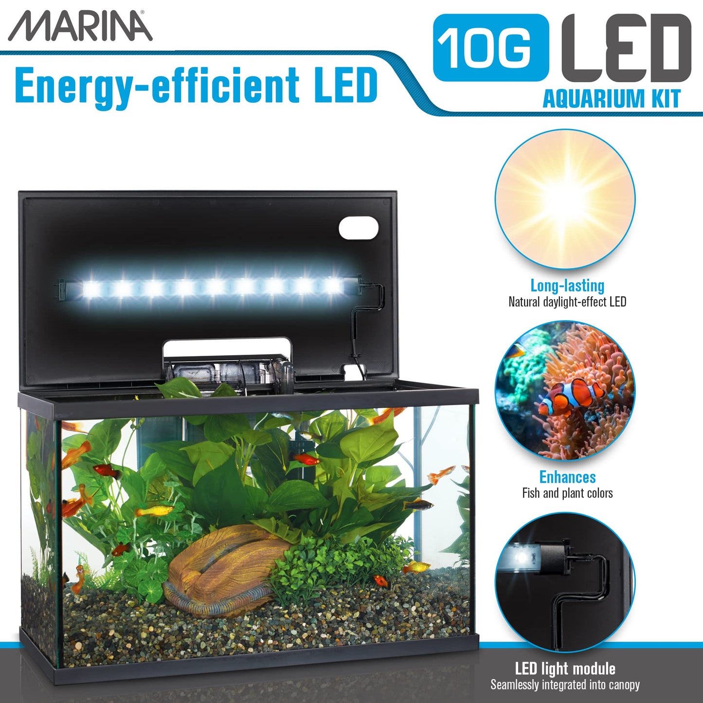 Marina LED Aquarium Kit, 10 Gallon, (15256A1)
