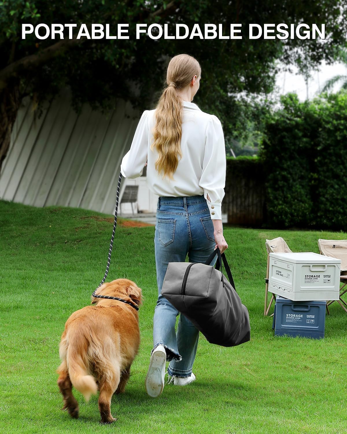 Veraste 30 Inch Collapsible Travel Dog Crate for Medium Large Dogs, Portable Dog Crate 4-Door Foldable Soft Kennel with Chew-Proof Mesh Windows for Indoor & Outdoor, with Storage Bag（Green）