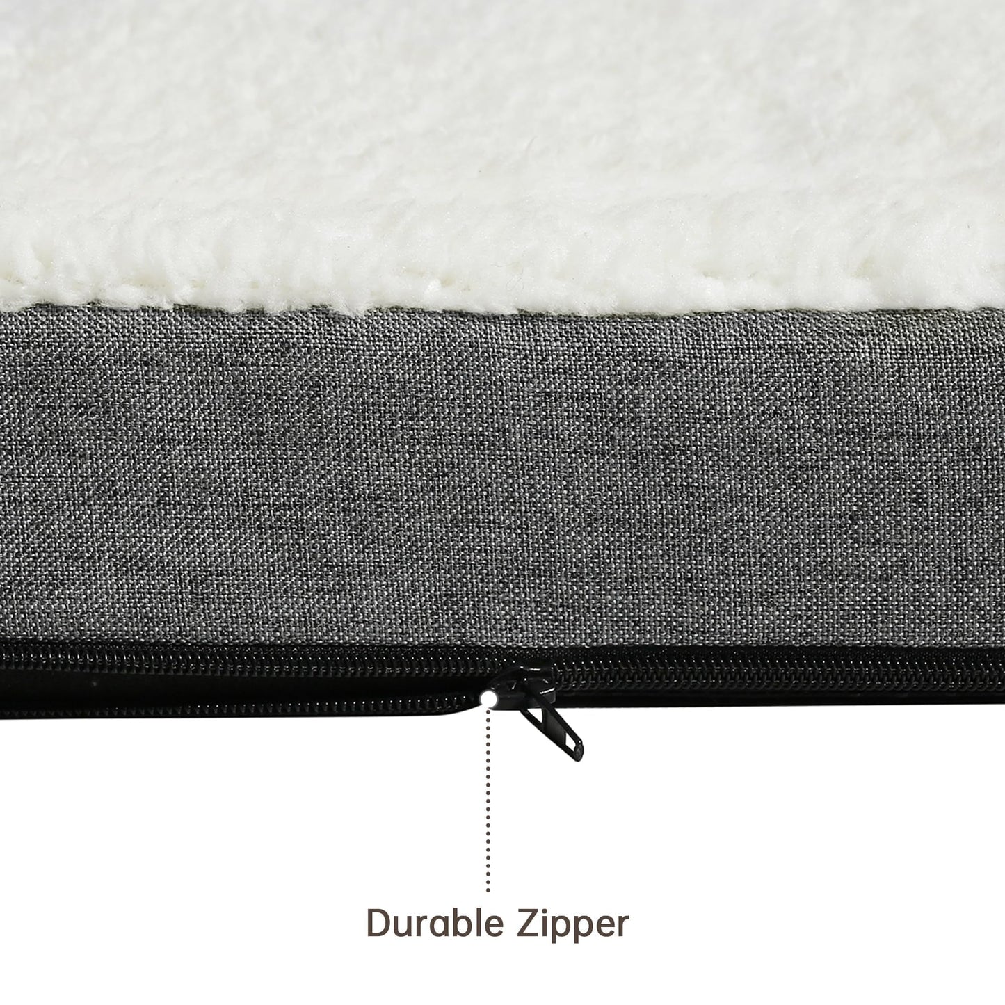 JOLLYVOGUE Dog Bed Large, Orthopedic Dog Bed Support Egg Crate Foam Dog Beds, Soft & Cozy Pet Bed Mat with Removable Washable Cover (Large, Dark Grey, Up to 75 lbs)