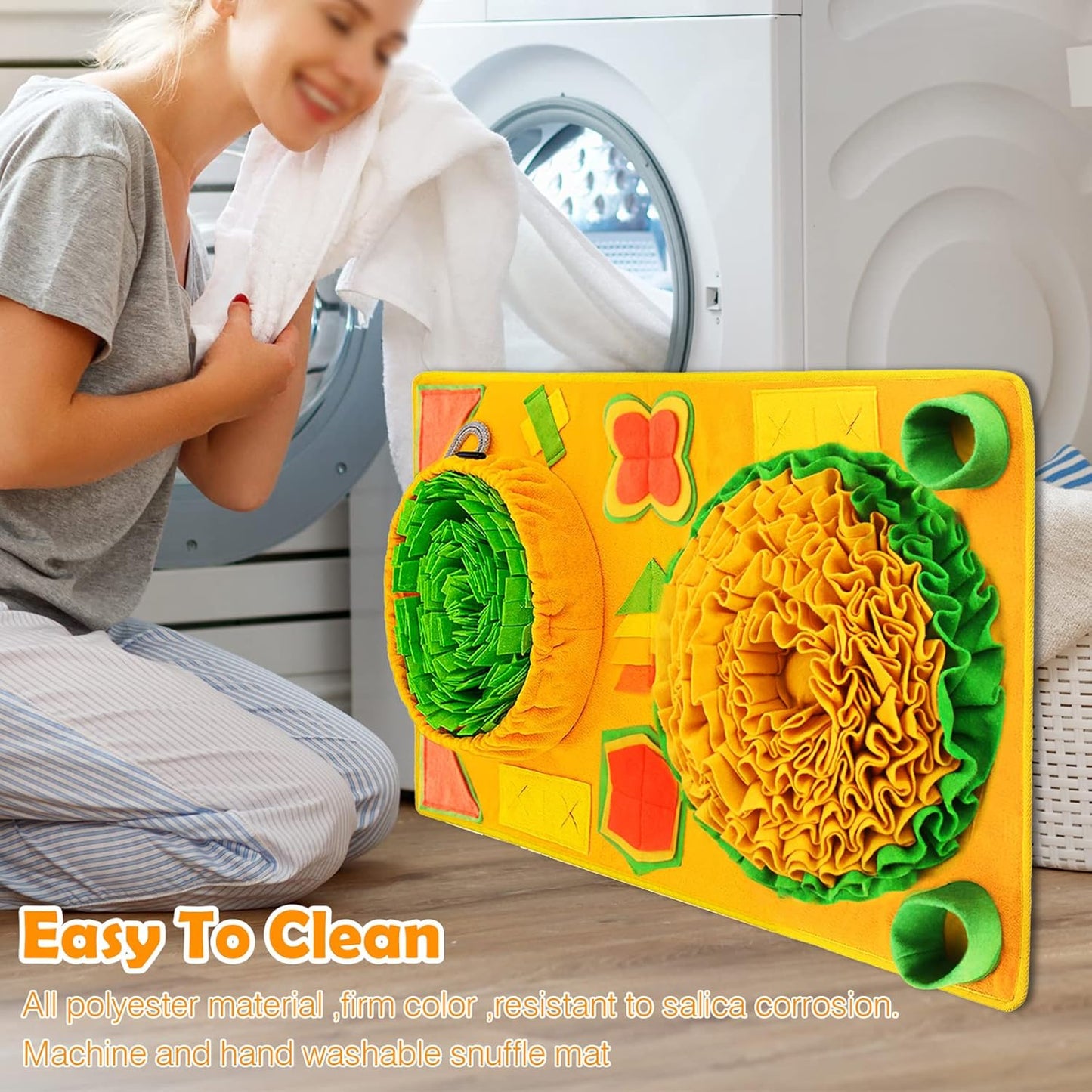 BORUIT Snuffle Mat for Dogs Large Medium Small 31.5"x 19.3" Dog Snuffle Mat,9 Training Elements Interactive Dog Toys for Puppies Cats Brain Toys,Encourages Natural Foraging Skills,Stress Relief