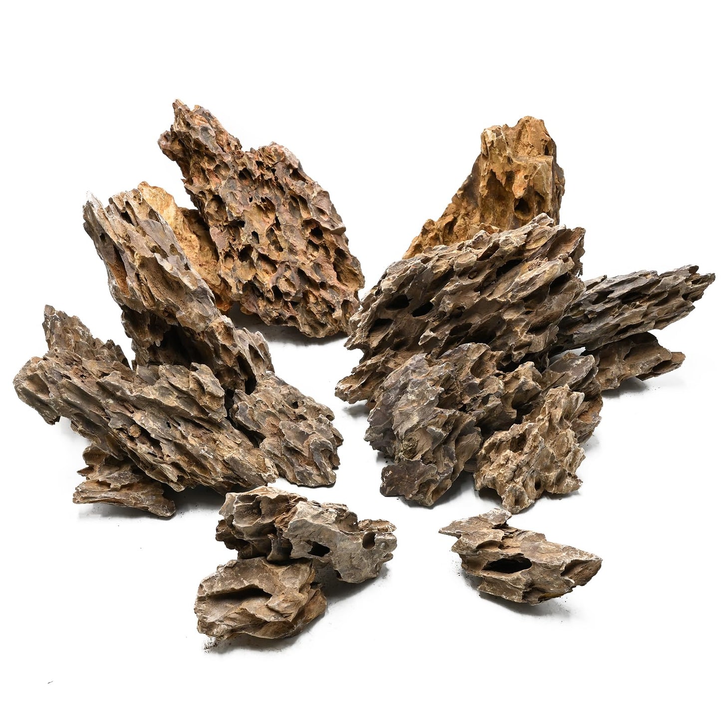 Dragon Stone Aquarium Rocks 5lb Seiryu Stone for Fish Aquariums Landscaping Model Fish Tanks Terrariums Vivariums Paludarium Amphibian Enclosures(2-4 inches) - Furr-Reel