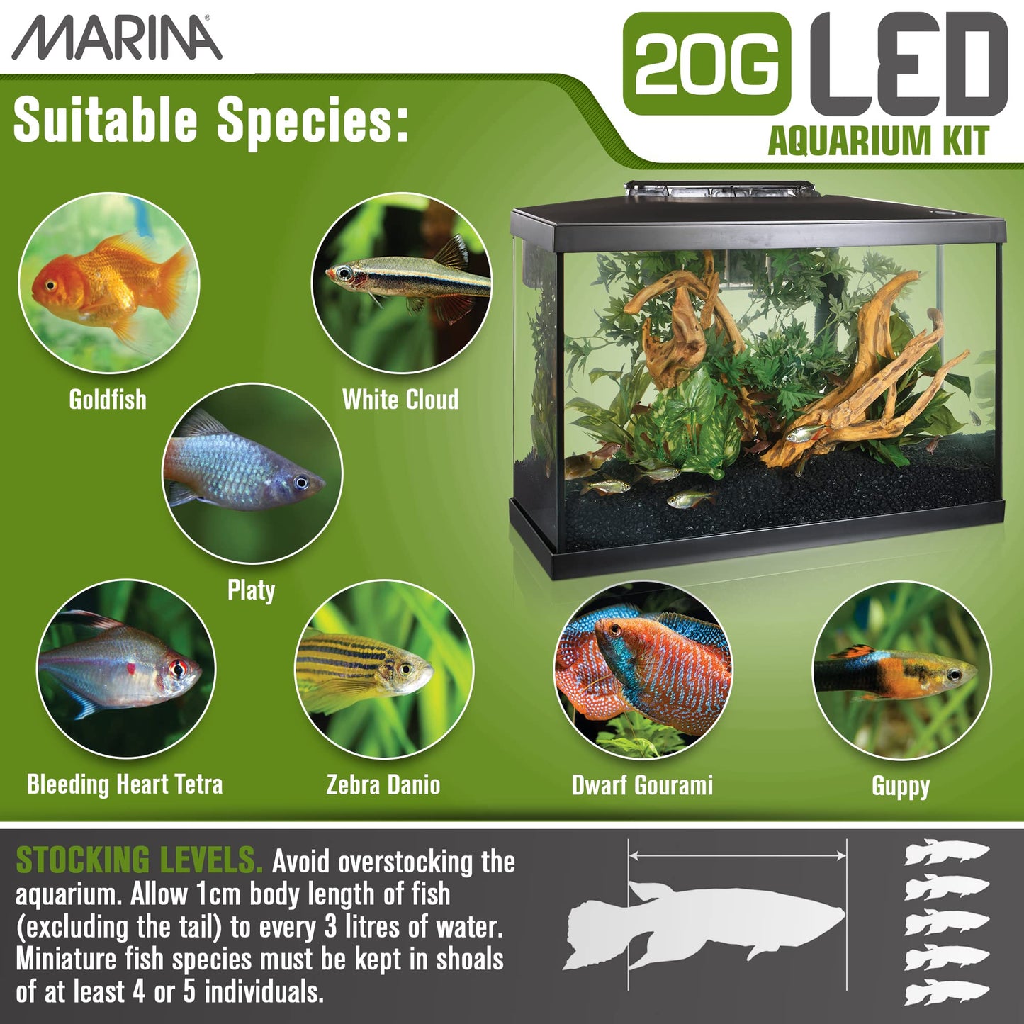 Marina LED Aquarium Kit, 10 Gallon, (15256A1)