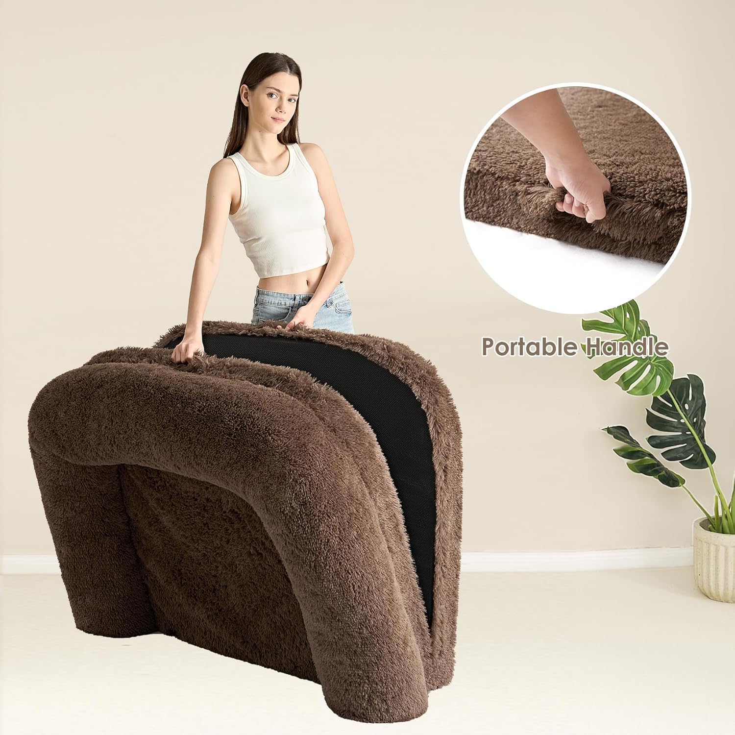 EHEYCIGA Foldable XXL Dog Bed, 54"x38"x7.5" Memory Foam Orthopedic Dog Couch for Extra Large Dogs, Calming Waterproof Pet Sofa with Washable Cover, Human Dog Bed for Kids, Dark Grey - Furr-Reel