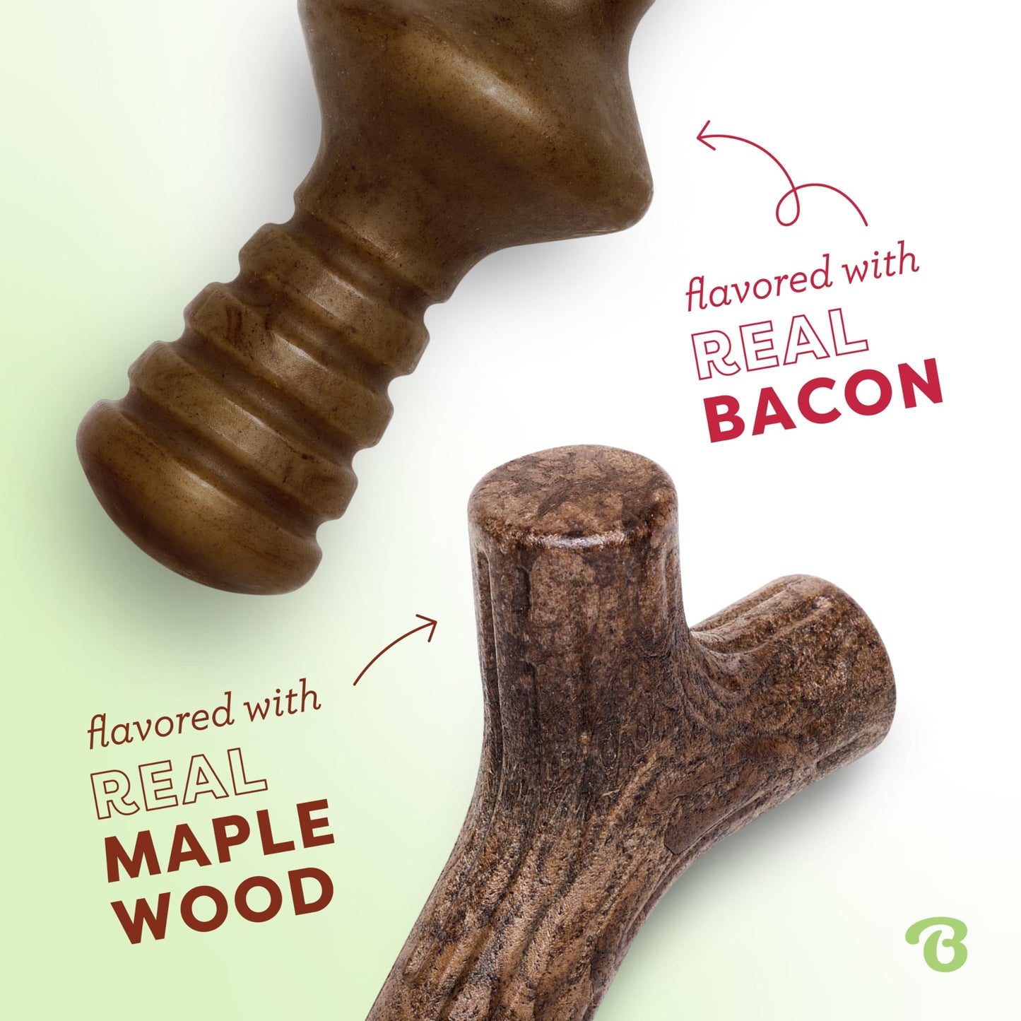 Benebone Small 4-Pack Dog Chew Toys for Aggressive Chewers, Made in USA, 30lbs and Under