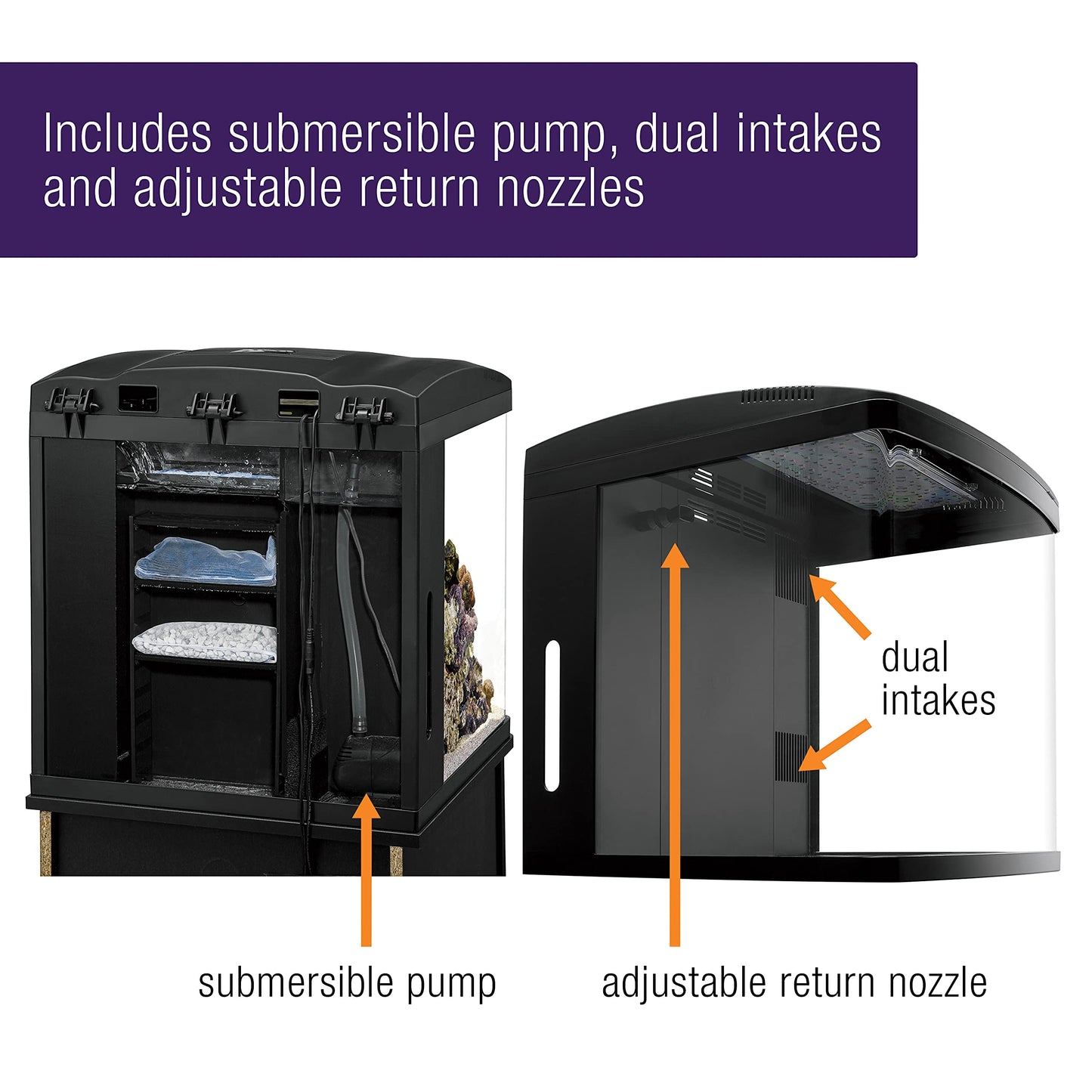 Coralife Fish Tank Led BioCube Aquarium Starter Kits, Size 16