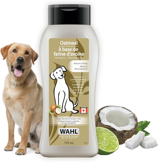 Wahl Canada Dog Oatmeal Shampoo, Plant Derived Shampoo in Coconut, Lime, Verbena to Help Sooth Dry Itchy Skin, Paraben-Free, 700ml, Model 58322