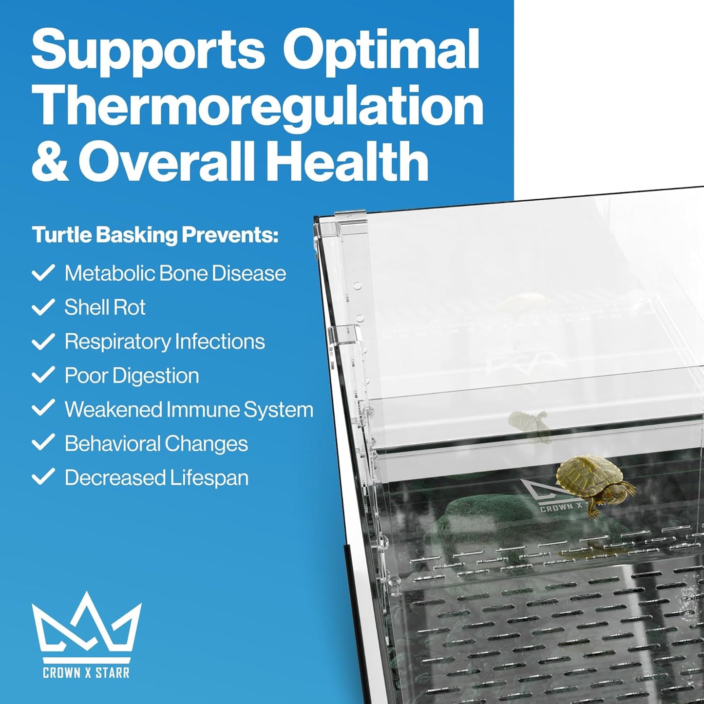 Extra Large Wide Hanging Turtle Basking Platform - 17"x16" Aquatic Reptile Ramp Dock with Foot Grips, Adjustable, Ideal for 65+ Gallon Tanks or Larger