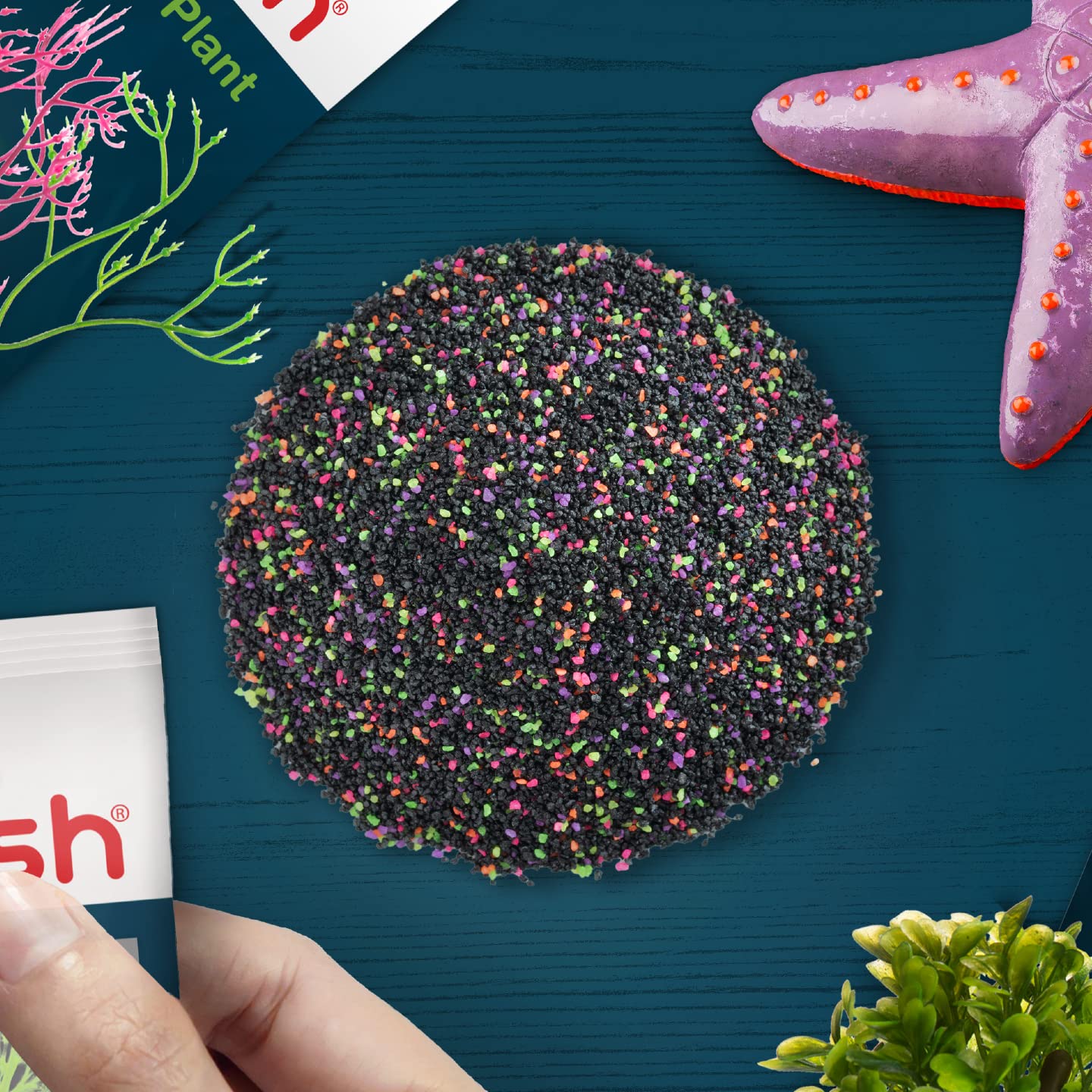Glofish Aquarium Gravel, Black with Fluorescent Highlights, 5-Pound Bag - Furr-Reel