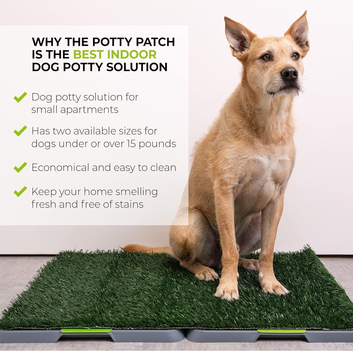 Dog Grass Pad with Tray, Artificial Turf Dog Grass Pee Pad Potty Training for Indoor Outdoor Use, Washable Replacement Potty Mat for Puppy and Small Pet, 20 inch x 25 inch