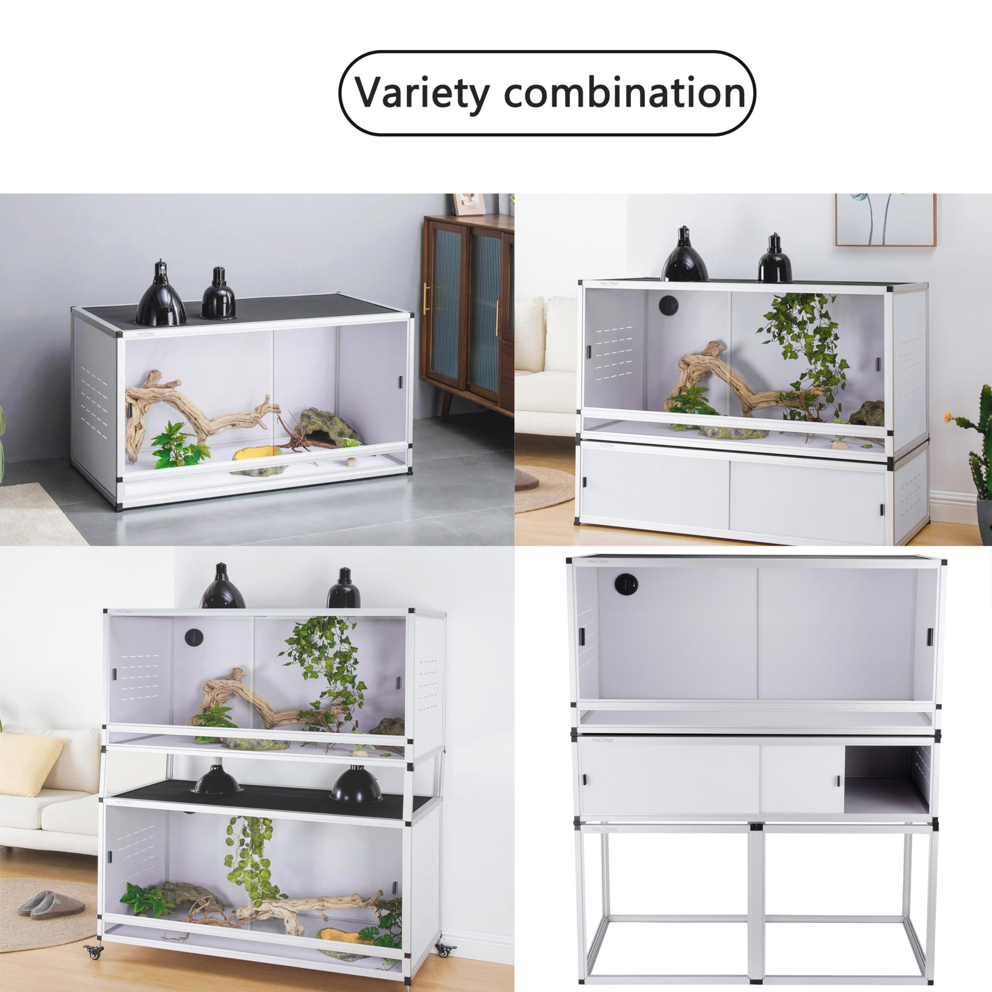 Reptile Terrarium 120 Gallon 4x2x2FT Large PVC Enclosure Breeding Tank for Bearded Dragon Gecko Lizard Snake, Wide Breeding Lounge Vivarium Suit for Juvenile to Adult Reptiles - Furr-Reel