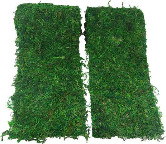 FAICOIA 2 Pcs Moss Table Runner 5.5" x 51" Green Moss Roll for Fairy Garden Accessories Decor Party Wedding Woodland Moss Grass Table Runner Preserved Sheet Moss Mat for Crafts 14x130cm