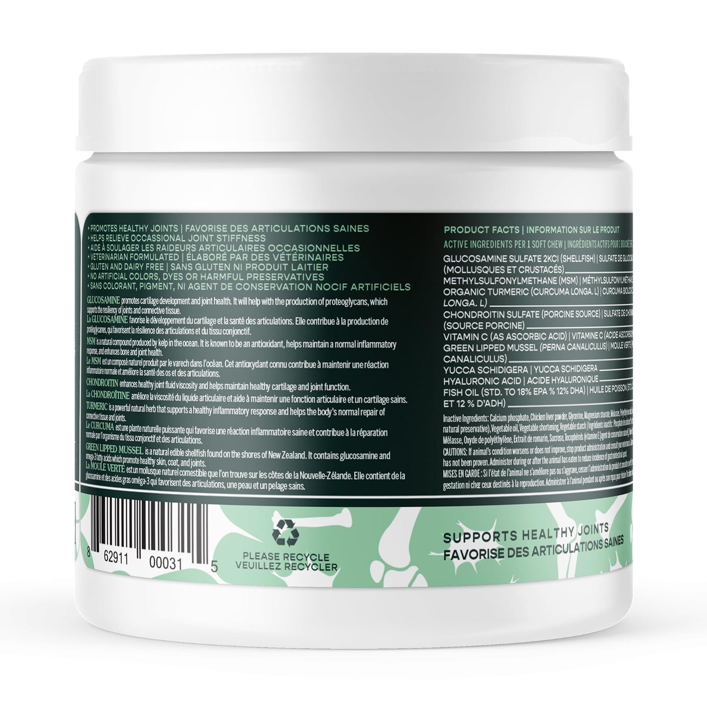 Fera Pets Hip + Joint Supplement for Dogs - Vet Created - Soft & Chewy Dog Joint Supplement - Glucosamine, Chondroitin, MSM– Chicken Flavor, 90 Chews