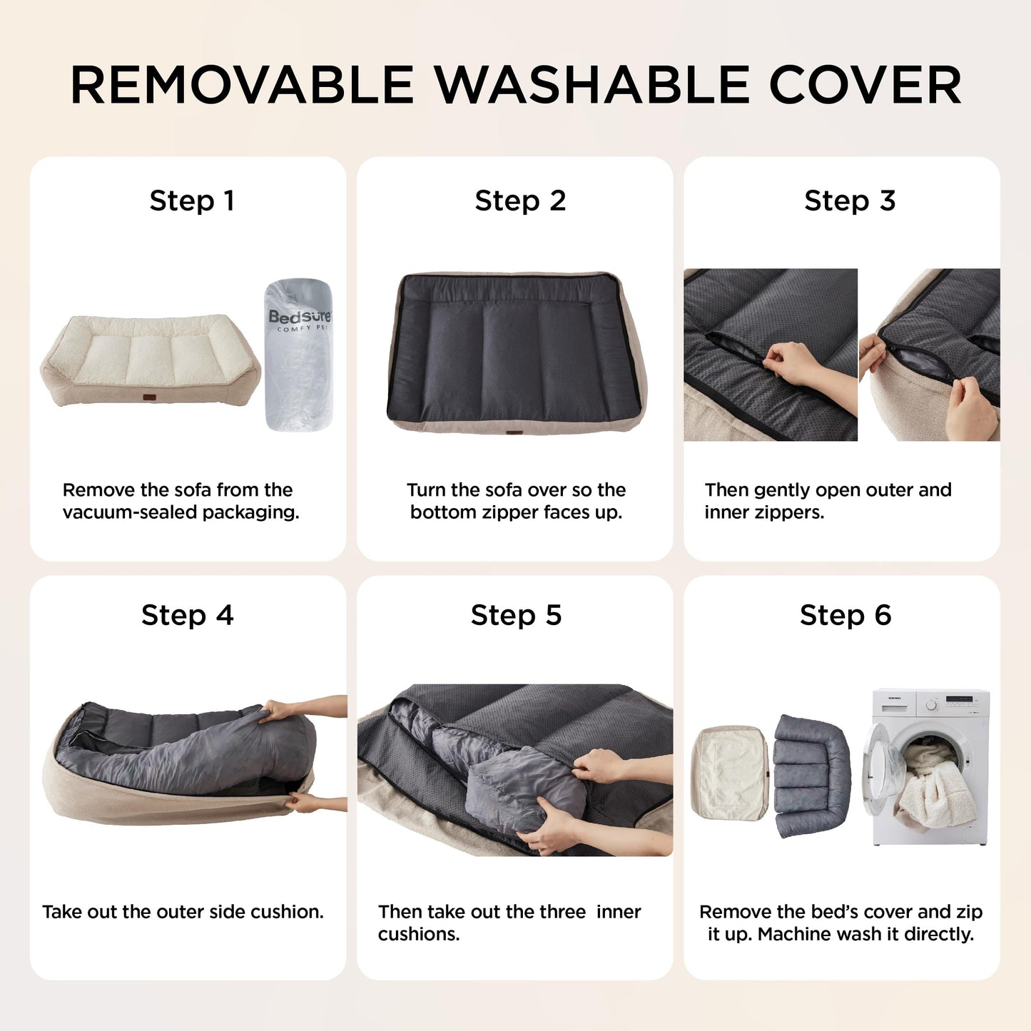 Bedsure XL Orthopedic Dog Beds Large Sized Dog - Extra Thick Supportive Dogs Couch with Waterproof Washable Cover, Extra Large Comfort Pet Bed Sofa with Soft Plush Sherpa and Nonskid Bottom, Grey, 42" - Furr-Reel