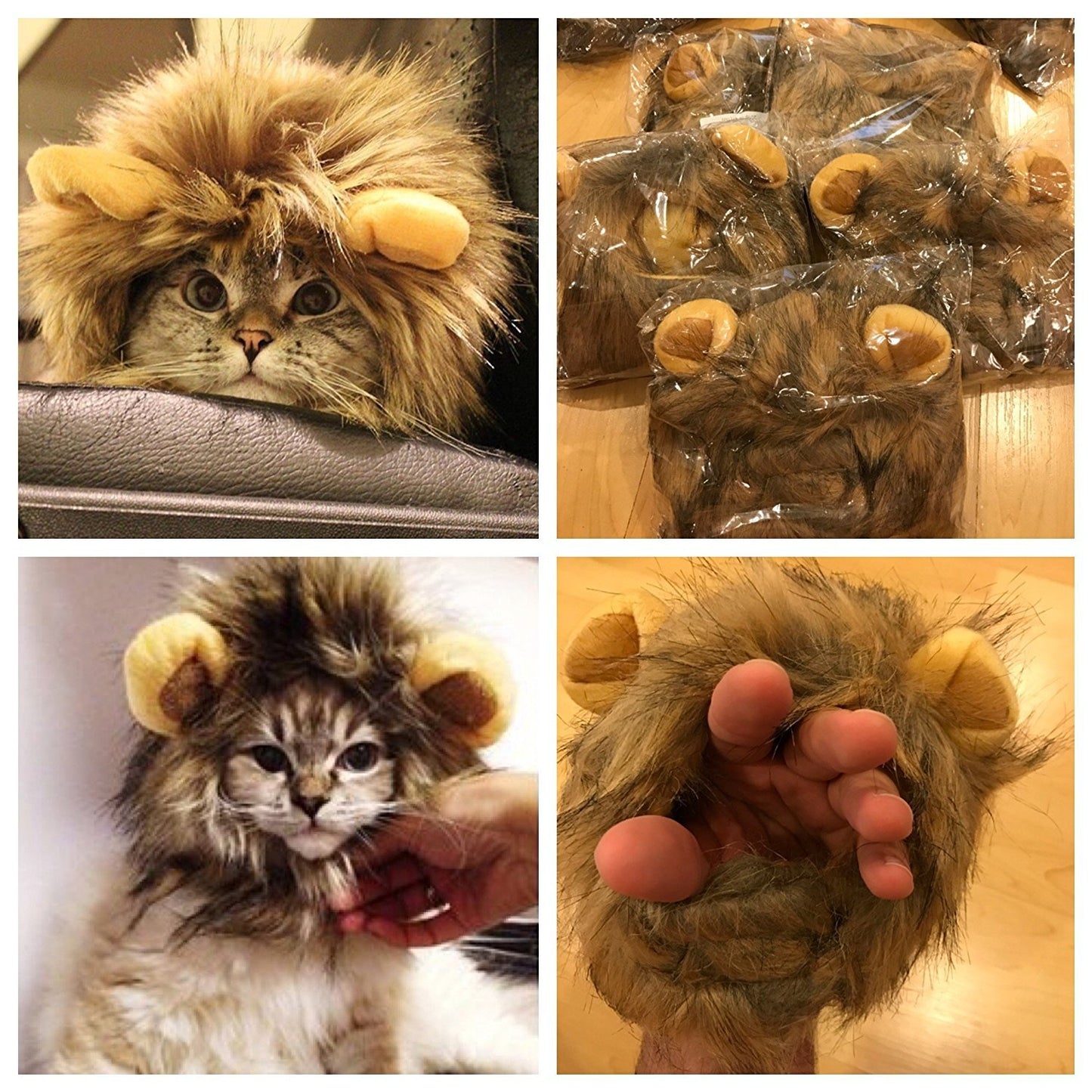 OMG Adorables Lion Mane Costume Cats | Soft, Furry Pet Wig Cute Ears | Fits Adult Felines Small Dogs | Pet Friendly Clothing Accessories