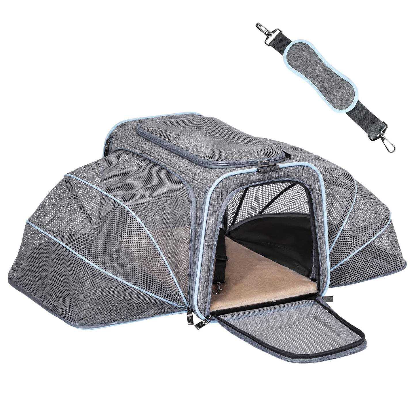 Petsfit Rabbit Carrier Bunny Carriers, Airline Approved Soft-Sided Pet Carrier for Guinea Pig/Cat/Dog/Kittens/Puppy, 16"x 10"x 9"