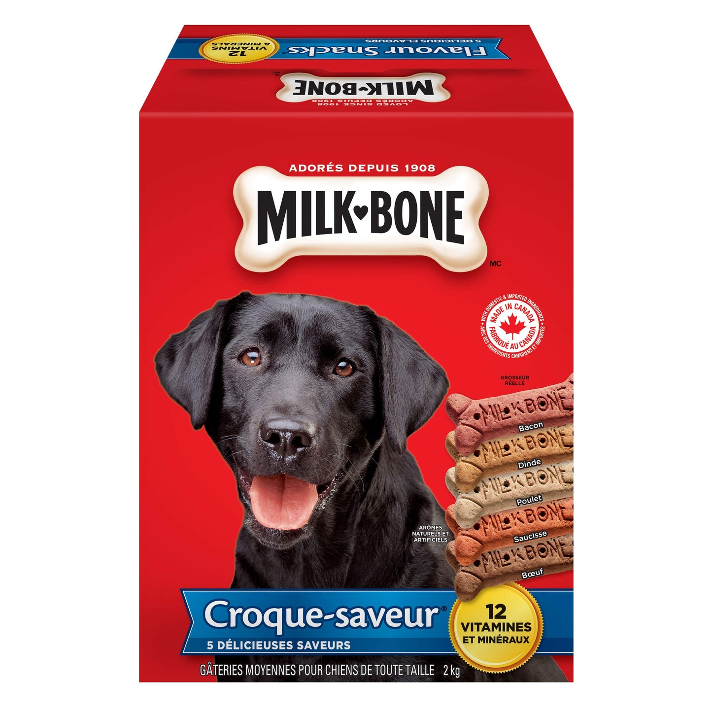Milk-Bone Flavour Snacks Dog Biscuits Medium Sized Dog Treats, Assorted Flavours, 6.5kg Box