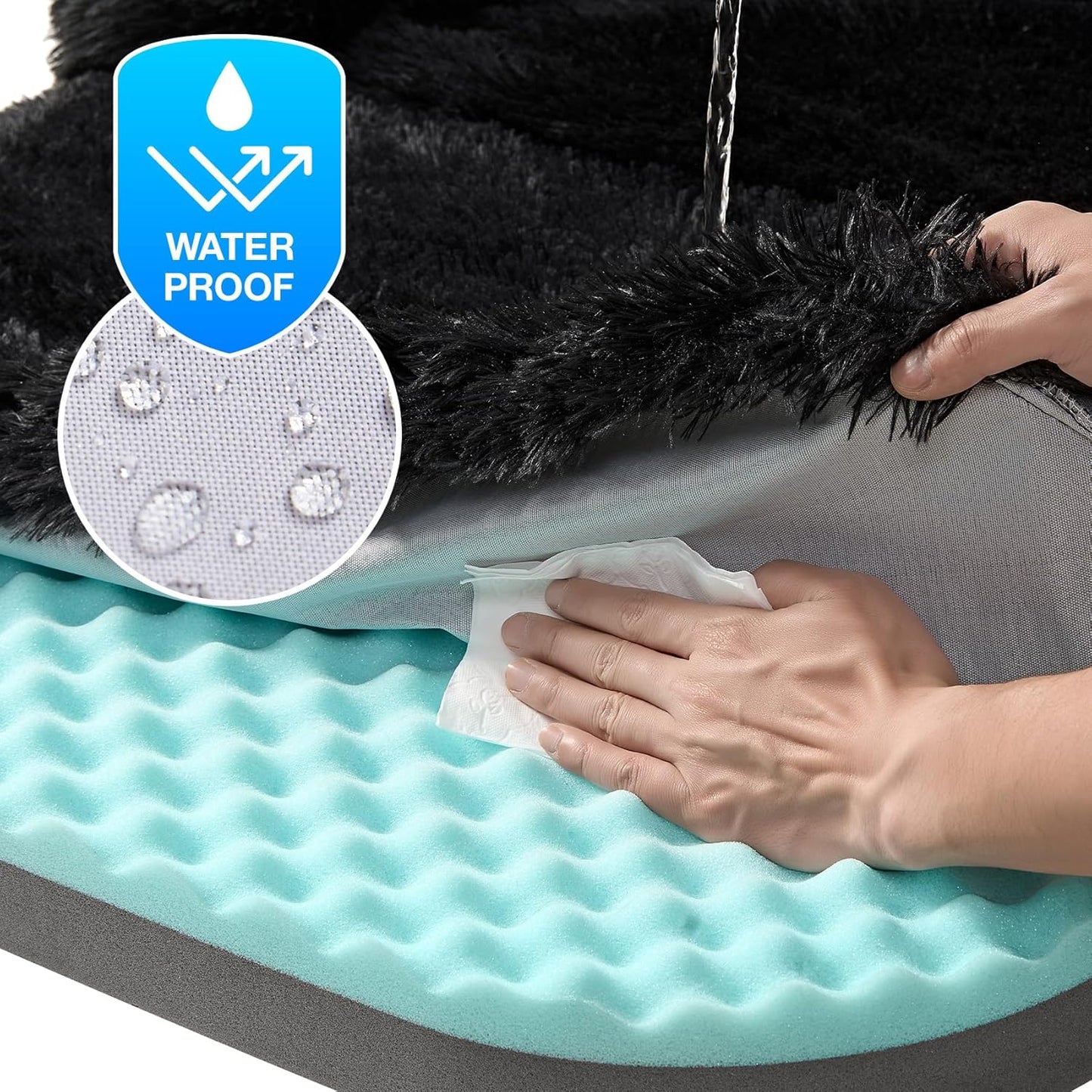 EHEYCIGA Foldable XXL Dog Bed, 54"x38"x7.5" Memory Foam Orthopedic Dog Couch for Extra Large Dogs, Calming Waterproof Pet Sofa with Washable Cover, Human Dog Bed for Kids, Dark Grey - Furr-Reel