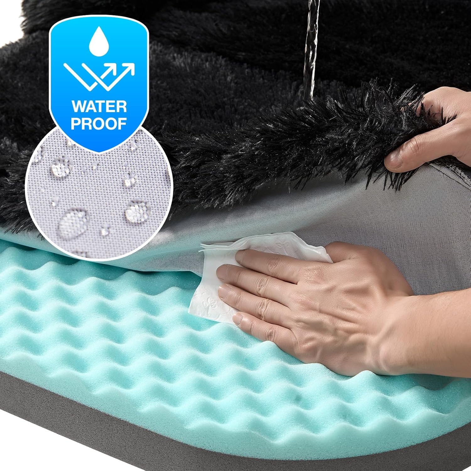 EHEYCIGA Foldable XXL Dog Bed, 54"x38"x7.5" Memory Foam Orthopedic Dog Couch for Extra Large Dogs, Calming Waterproof Pet Sofa with Washable Cover, Human Dog Bed for Kids, Dark Grey - Furr-Reel