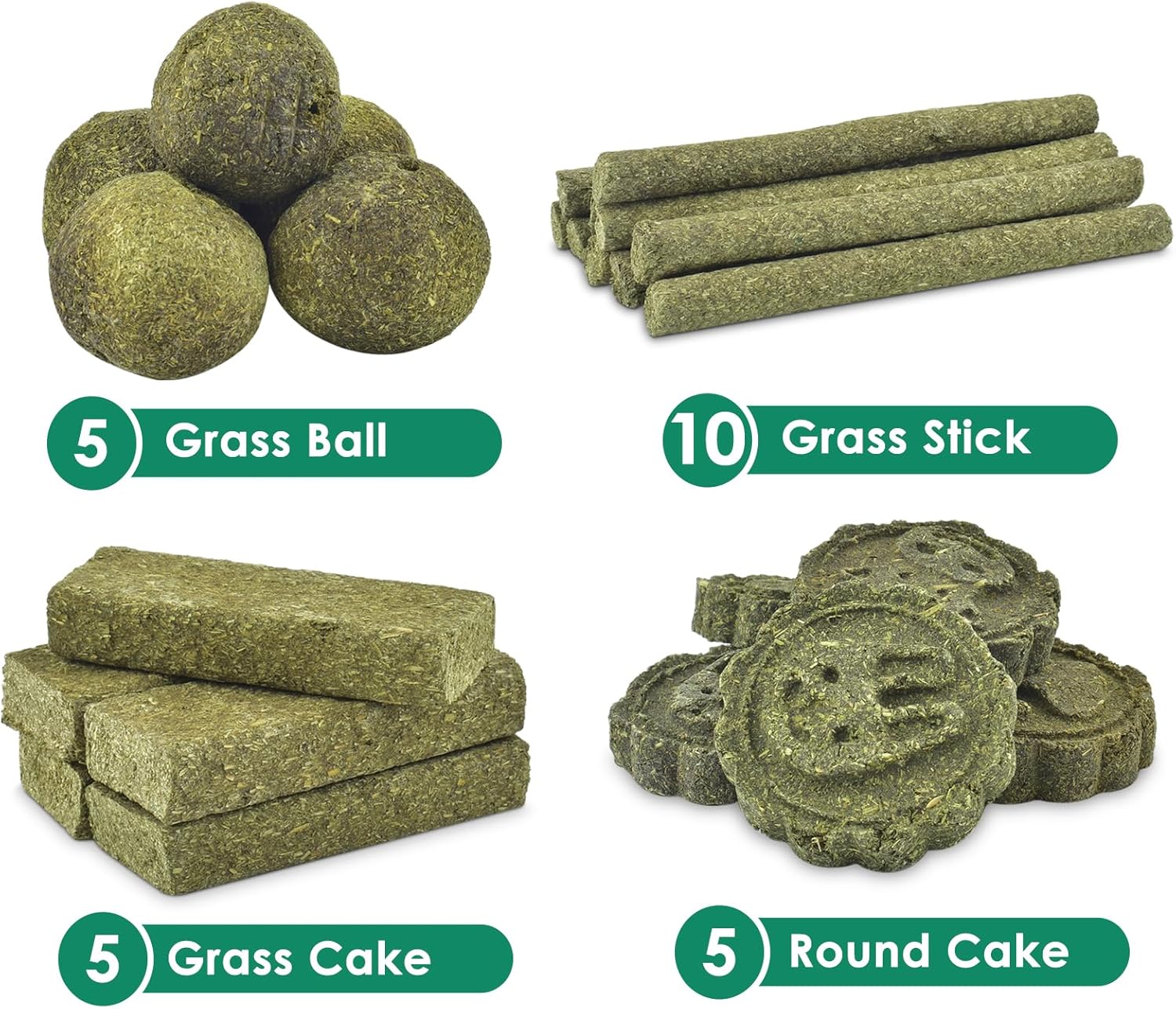ERKOON 25PCS Bunny Chew Toys for Molar Grinding Natural Timothy Hay Biscuits Chew Sticks Treat Toy for Rabbits Chinchilla Hamsters Guinea Pigs Gerbils Groundhog Squirrels - Furr-Reel