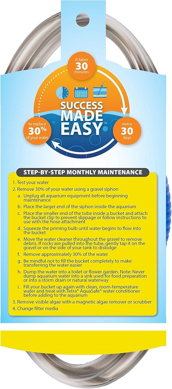 Tetra Nettoyeur d'eau, avec ampoule d'amorçage et clips pour seau, facilite le changement d'eau