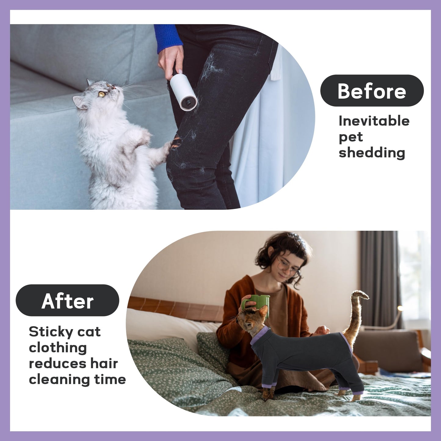 PUMYPOREITY Sticky Cat Clothes - Soft Cat Sweaters & Pajamas for Recovery & Hair Loss Prevention, Green, XS