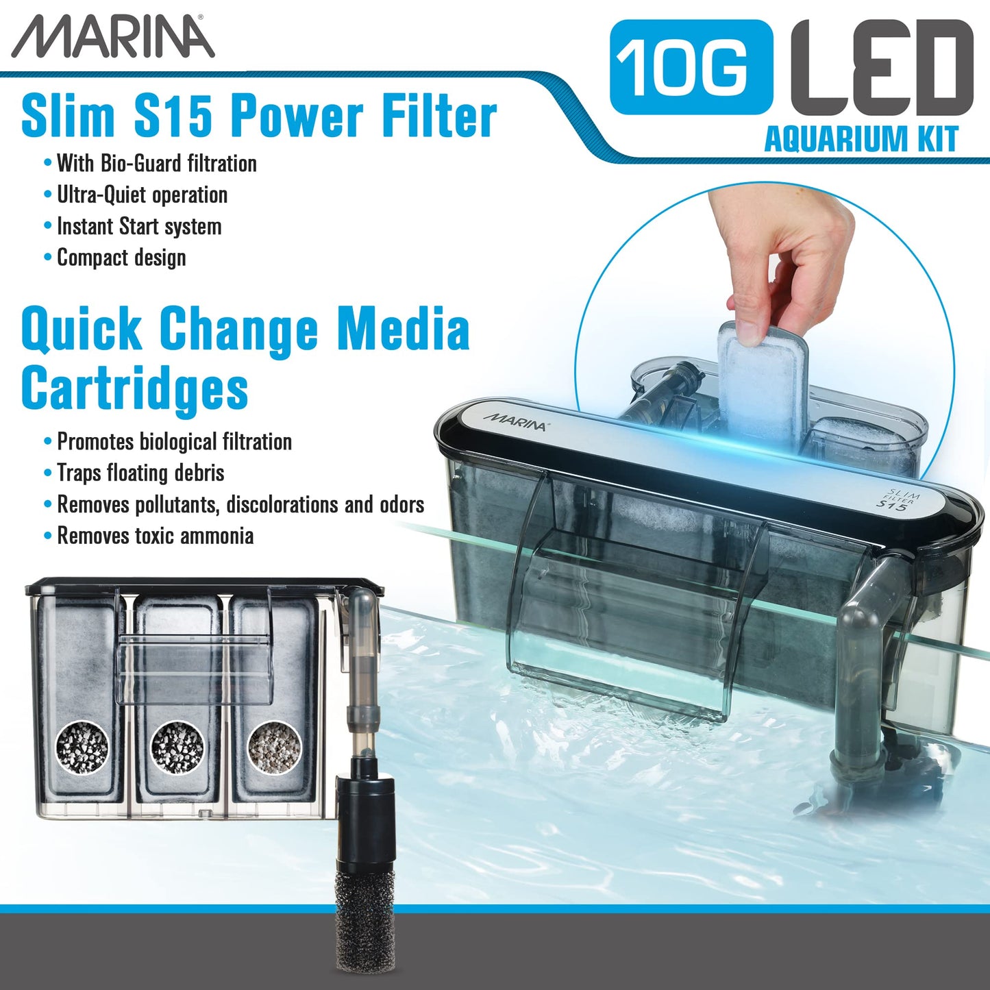 Marina LED Aquarium Kit, 10 Gallon, (15256A1)