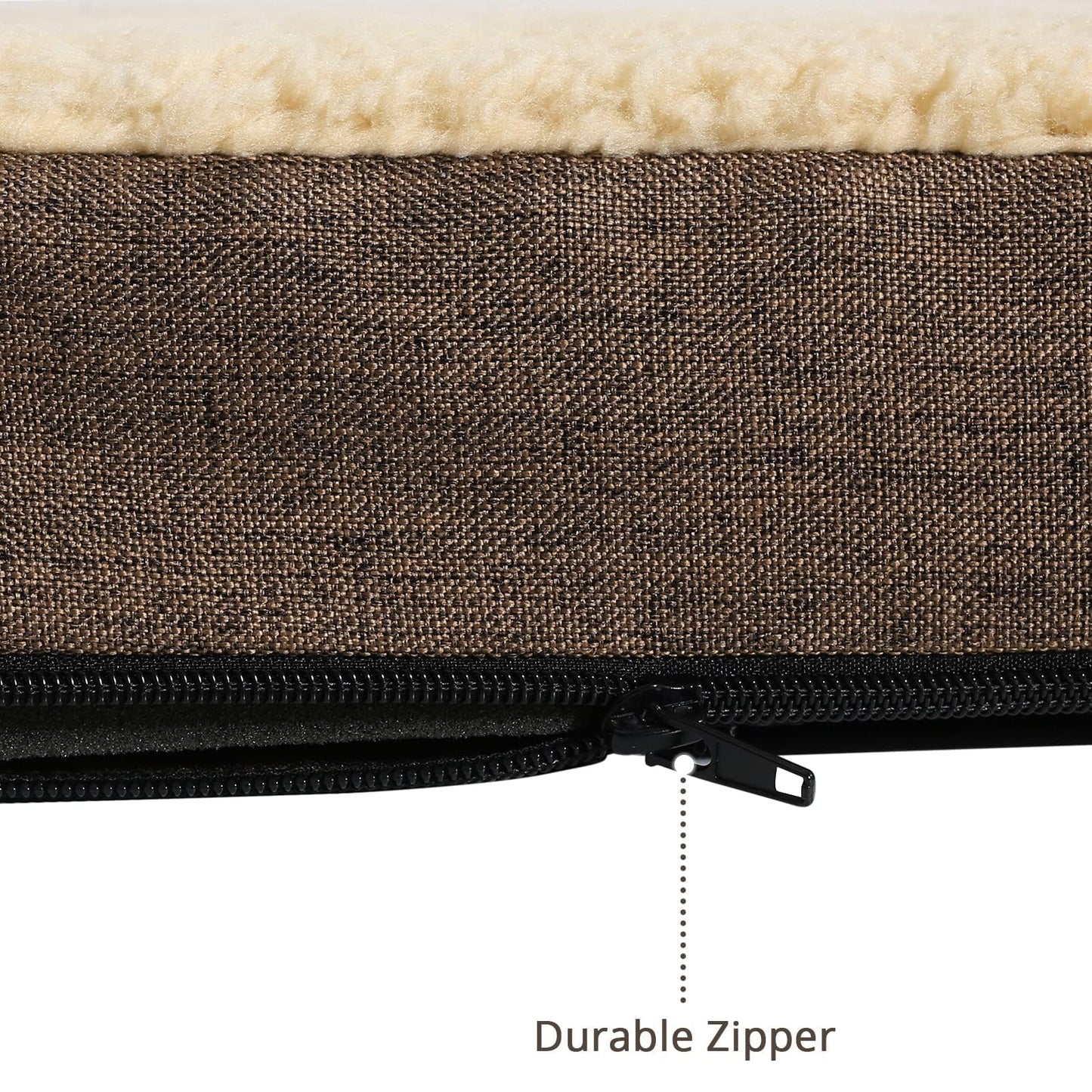 JOLLYVOGUE Dog Bed Large, Orthopedic Dog Bed Support Egg Crate Foam Dog Beds, Soft & Cozy Pet Bed Mat with Removable Washable Cover (Large, Dark Grey, Up to 75 lbs)