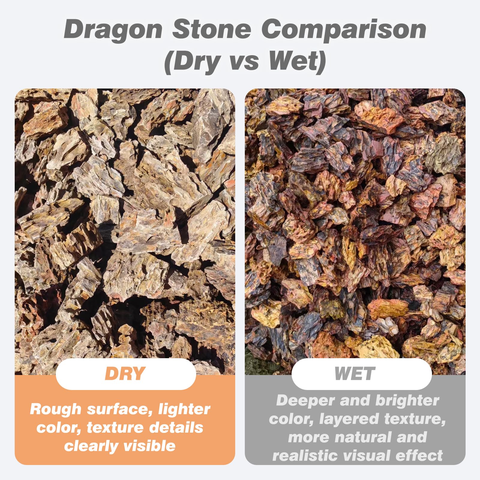 Dragon Stone Aquarium Rocks 5lb Seiryu Stone for Fish Aquariums Landscaping Model Fish Tanks Terrariums Vivariums Paludarium Amphibian Enclosures(2-4 inches) - Furr-Reel