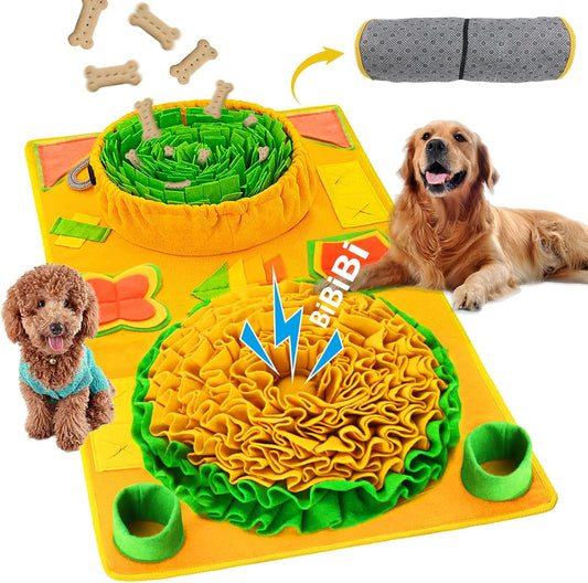 BORUIT Snuffle Mat for Dogs Large Medium Small 31.5"x 19.3" Dog Snuffle Mat,9 Training Elements Interactive Dog Toys for Puppies Cats Brain Toys,Encourages Natural Foraging Skills,Stress Relief