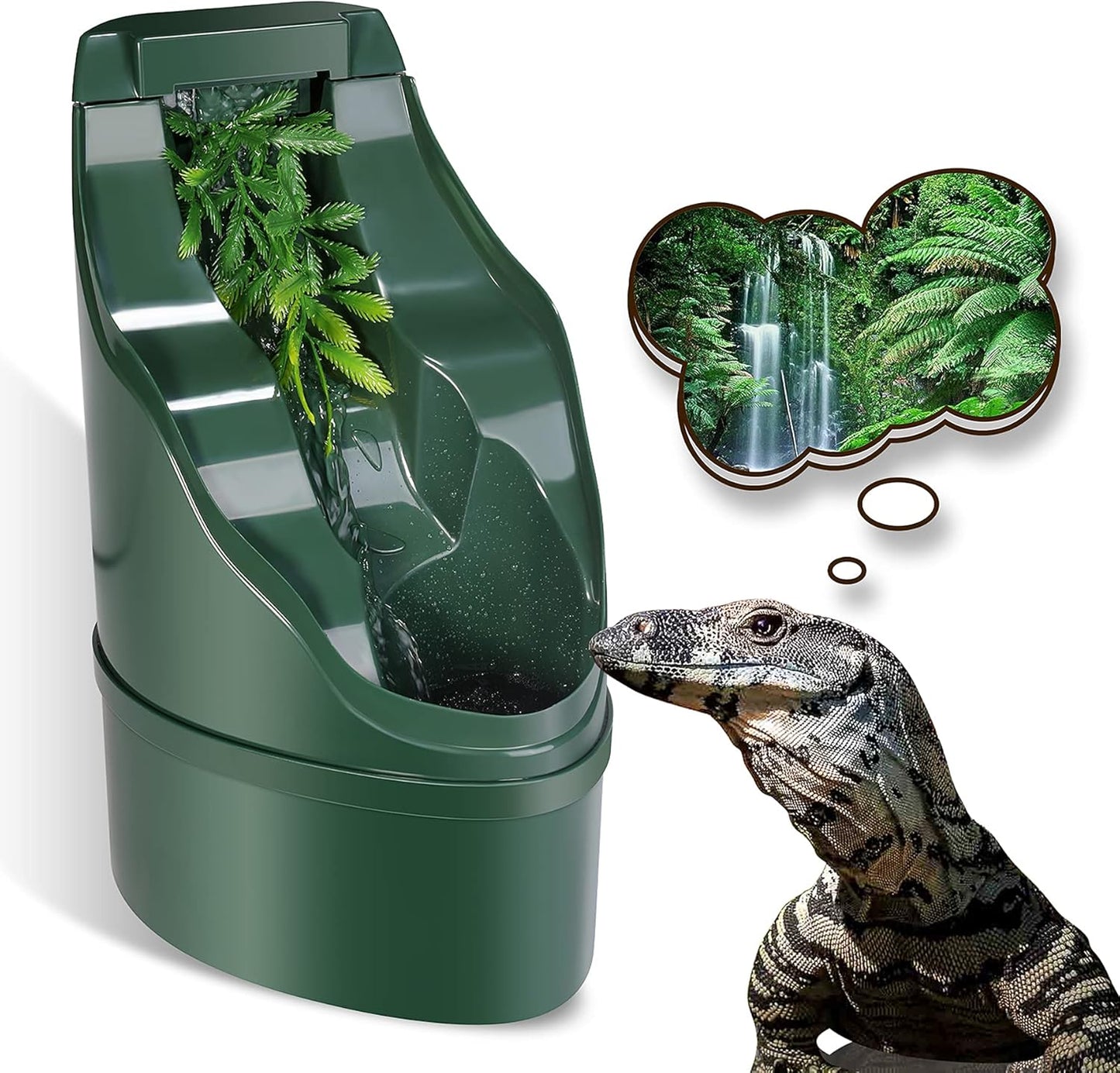 Reptile Chameleon Cantina Drinking Fountain Water dripper Comes with Feeding Tongs and Frosted Tweezer for Amphibians Insects Lizard Turtle Snake Spider Frog Gecko Furr-Reel