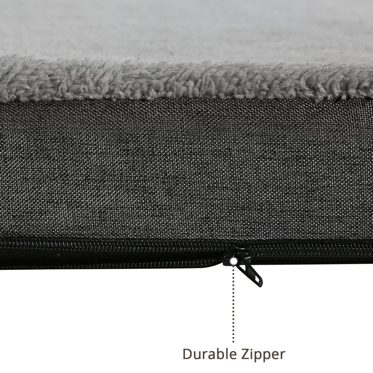 JOLLYVOGUE Dog Bed Large, Orthopedic Dog Bed Support Egg Crate Foam Dog Beds, Soft & Cozy Pet Bed Mat with Removable Washable Cover (Large, Dark Grey, Up to 75 lbs)