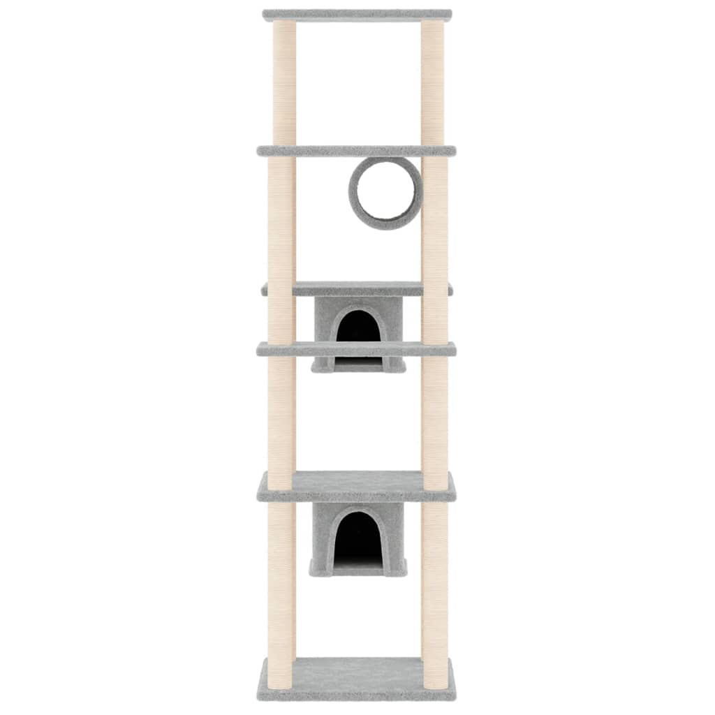 NNEVL Cat Tree with Sisal Scratching Posts Light Grey 169 cm - Furr-Reel