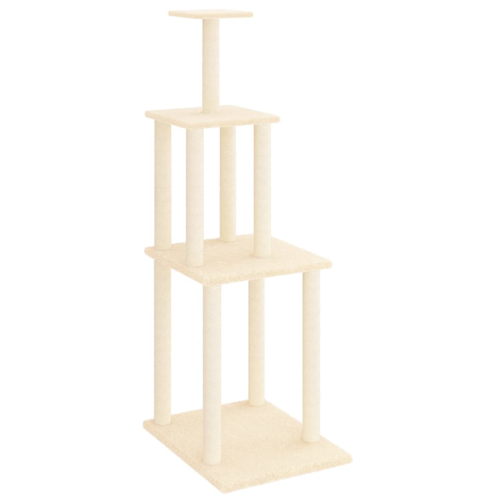 NNEVL Cat Tree with Sisal Scratching Posts Cream 149 cm - Furr-Reel